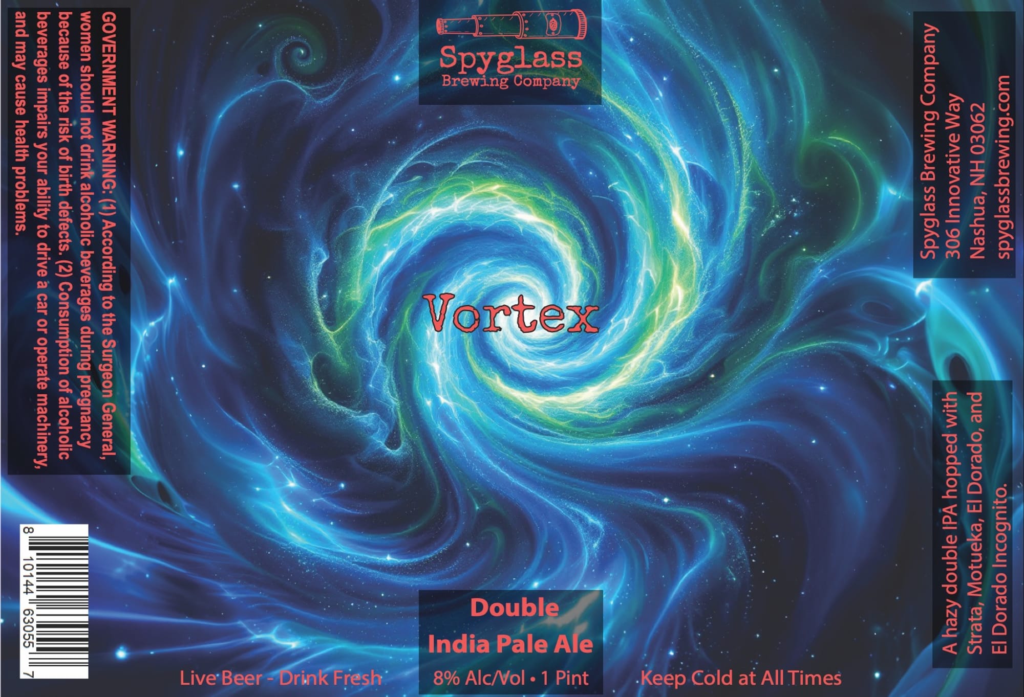 Vortex by Spyglass Brewing Company - beer label