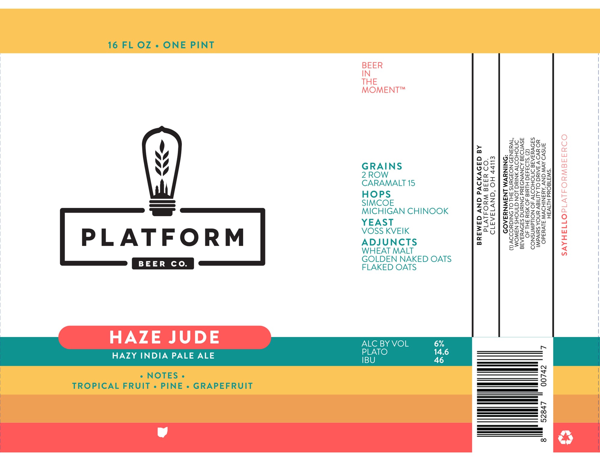 Haze Jude by Platform Beer Co. - beer label