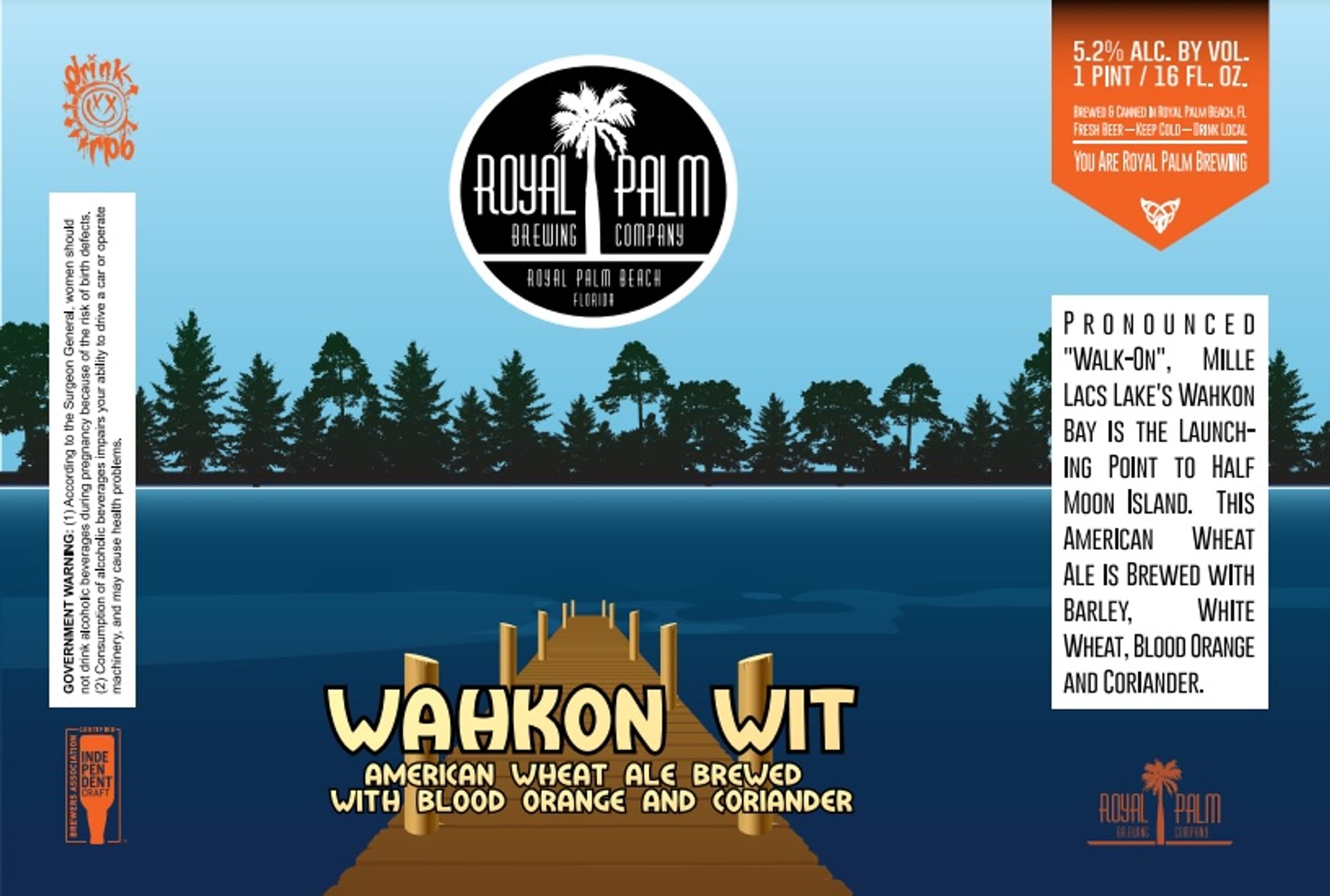 Wahkon Wit by Royal Palm Brewing Company - beer label