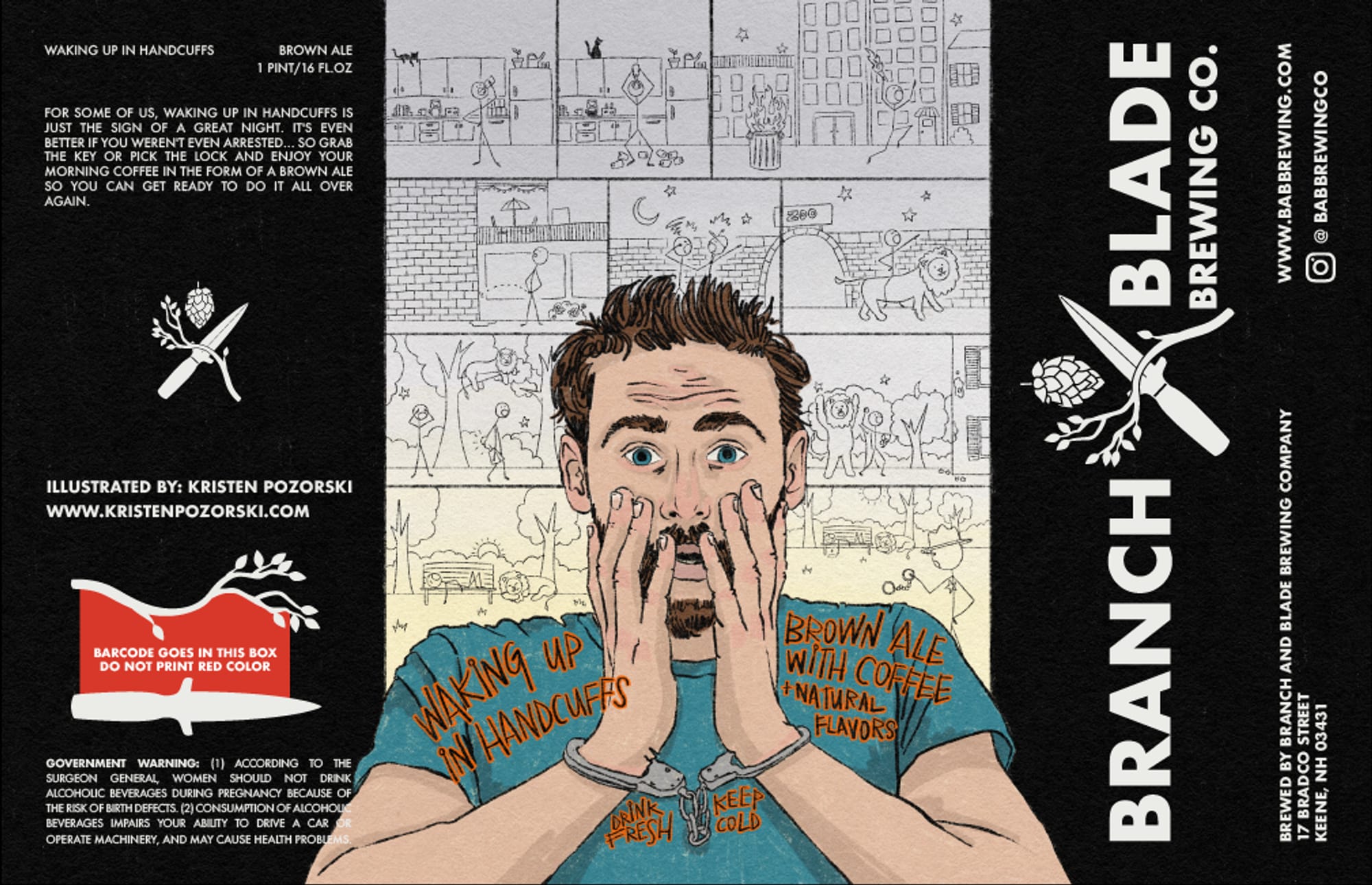 Waking Up in Handcuffs by Branch and Blade Brewing Company - beer label