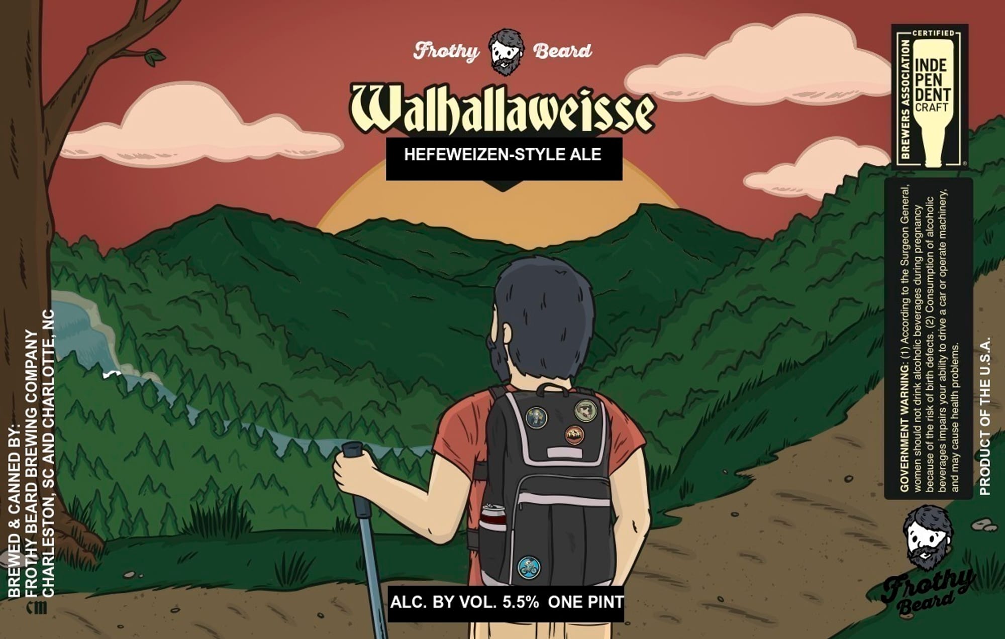 Walhallaweisse by Frothy Beard Brewing Company - beer label