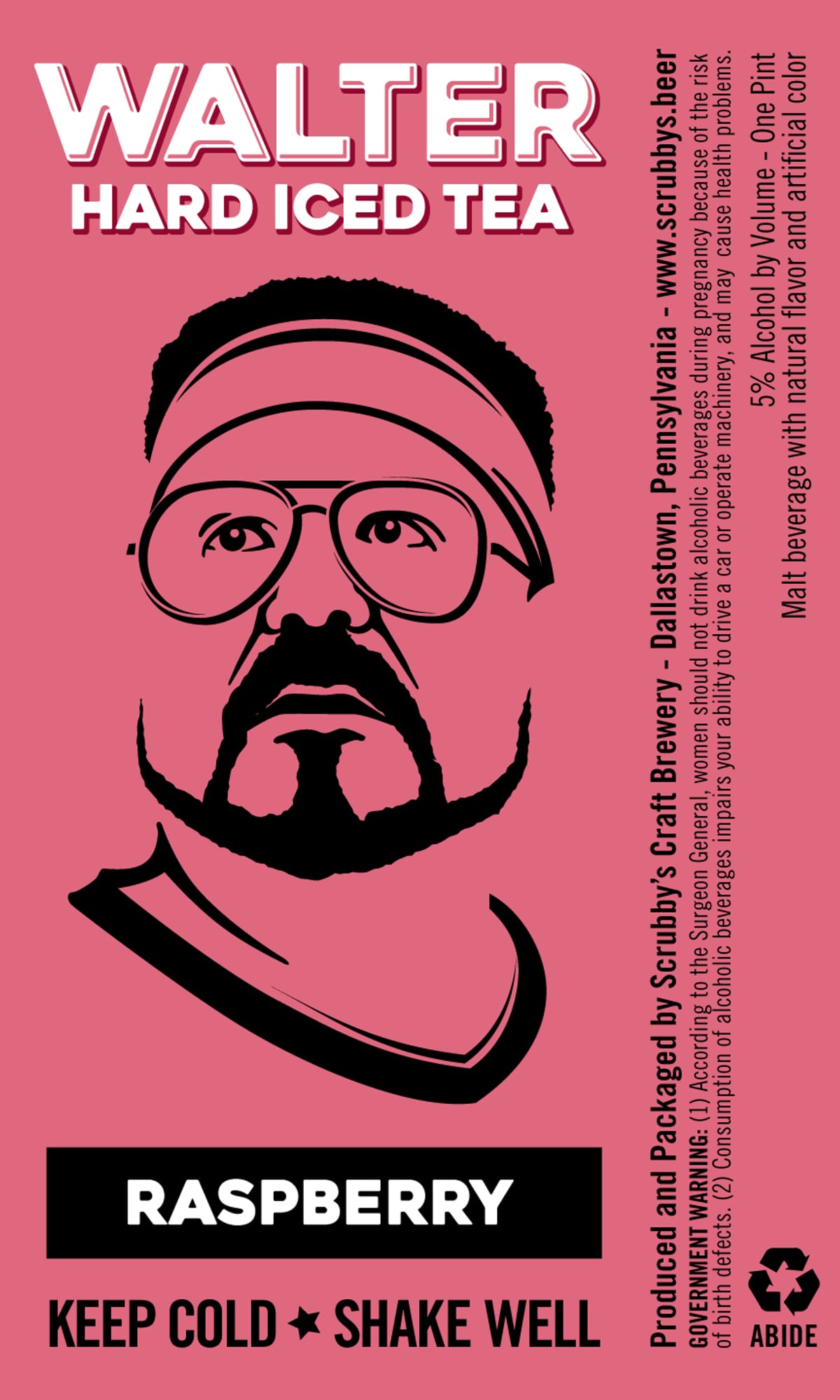 Walter Hard Iced Tea by Scrubsby’s Craft Brewery - beer label