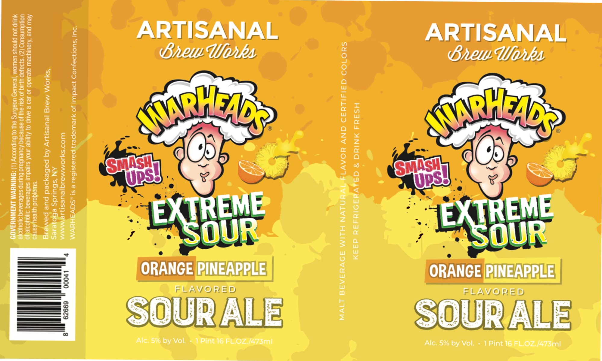 Warheads Extreme Sour by Artisanal Brew Works - beer label