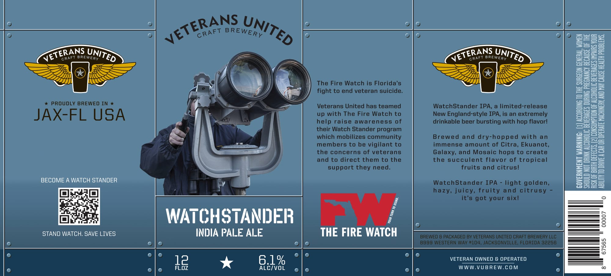 Watchstander India Pale Ale by Veterans United Craft Brewery - beer label