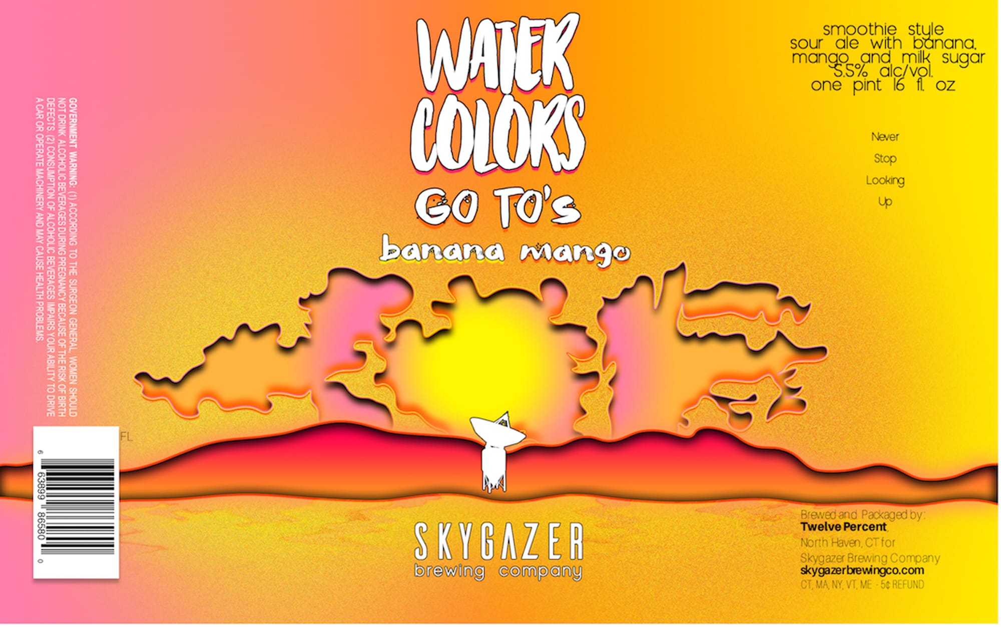 Water Colors Go To’s by Skygazer Brewing Company - beer label