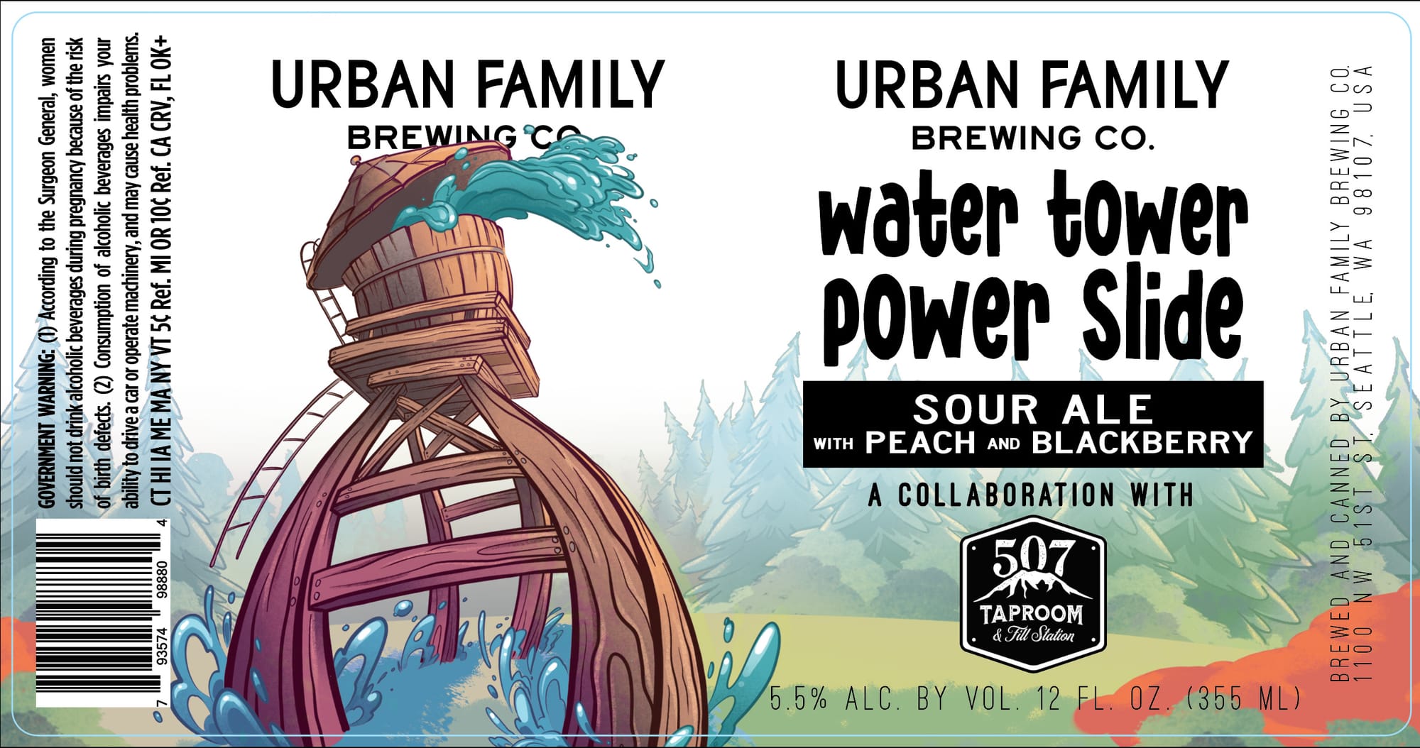 Water Tower Power Slide by Urban Family Brewing Co. - beer label