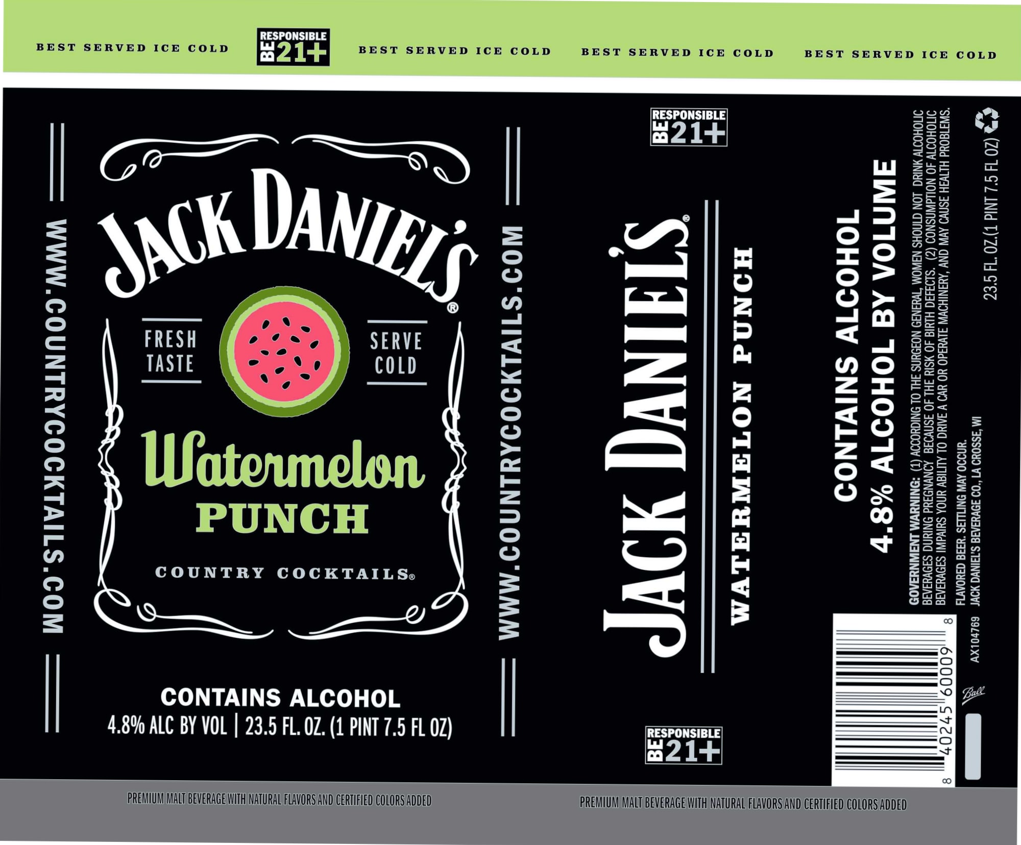 Watermelon Punch by Jack Daniel's - beer label