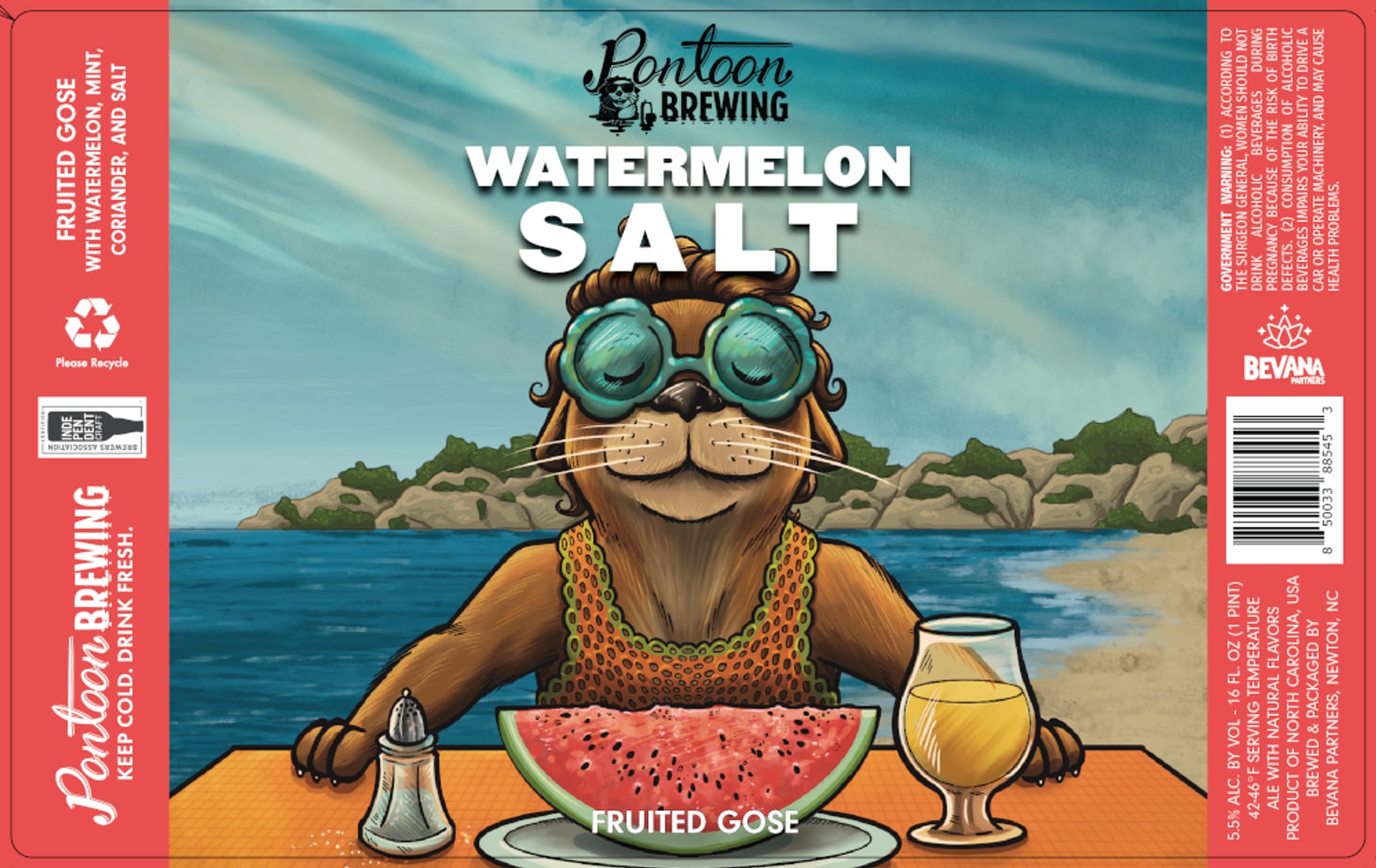 Watermelon Salt by Pontoon Brewing - beer label