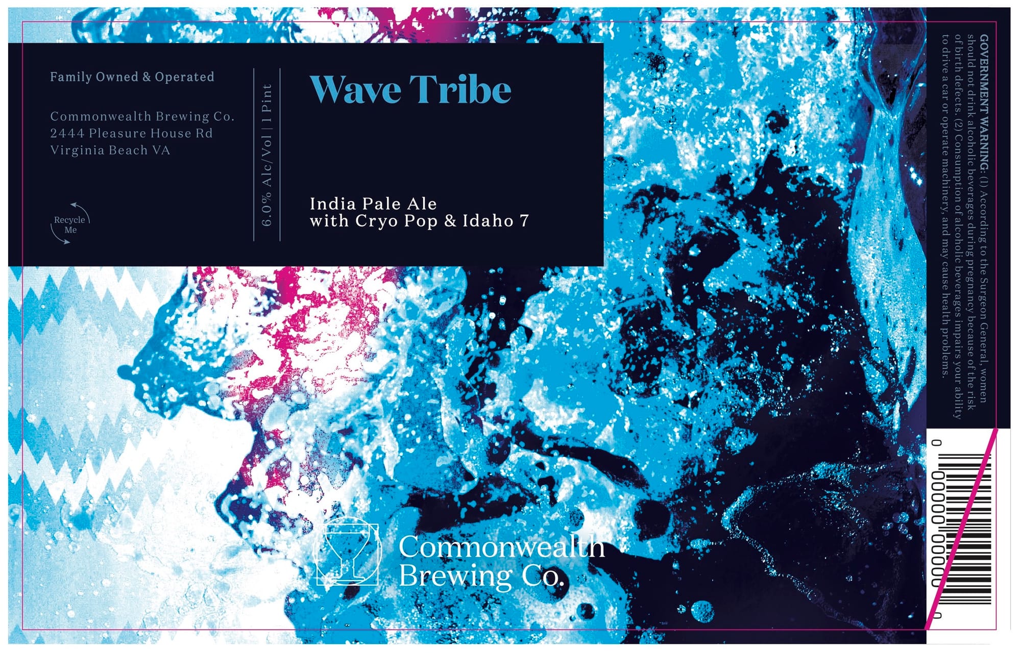 Wave Tribe by Commonwealth Brewing Co. - beer label