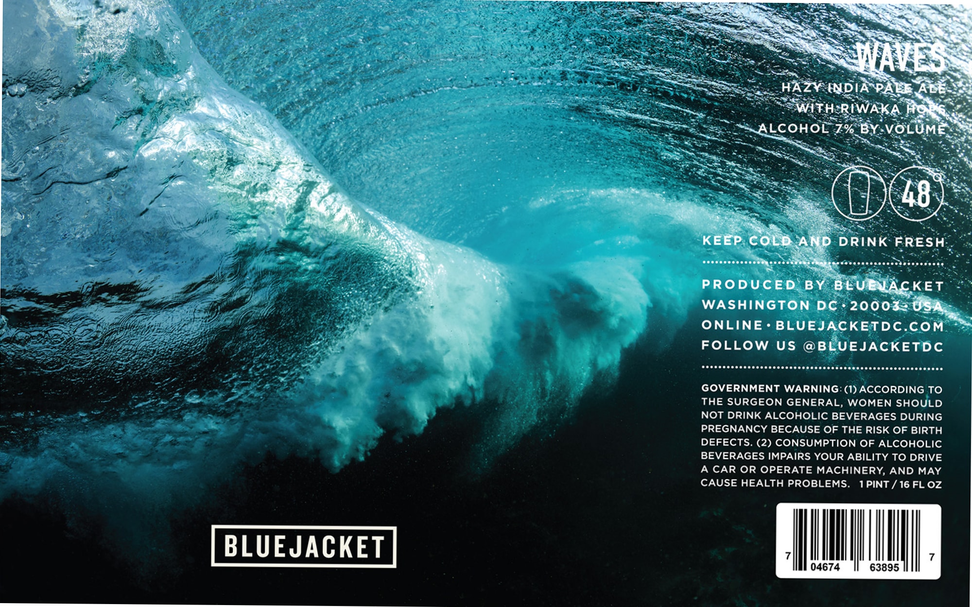 Waves by Bluejacket - beer label