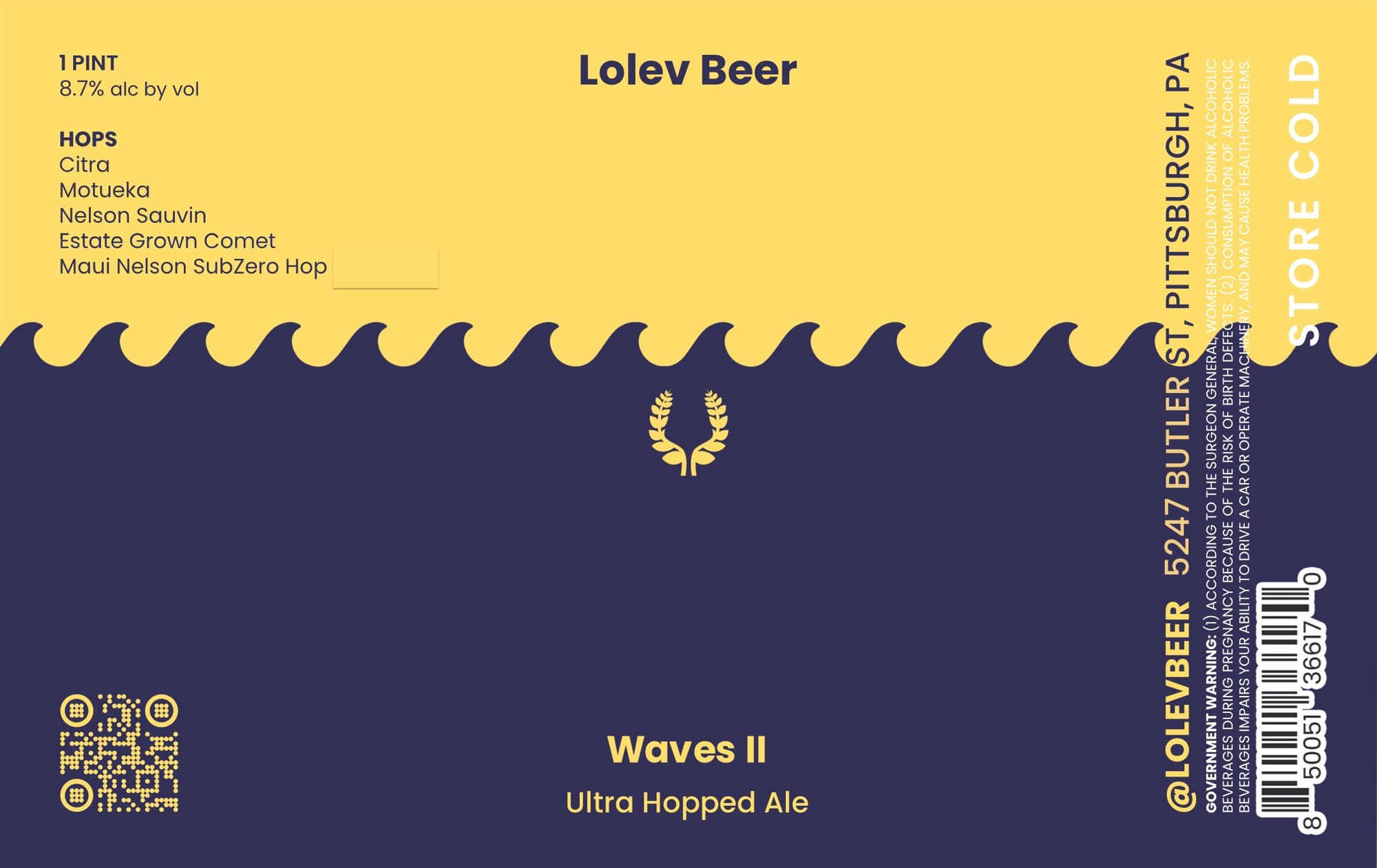 Waves II by Lolev Beer - beer label