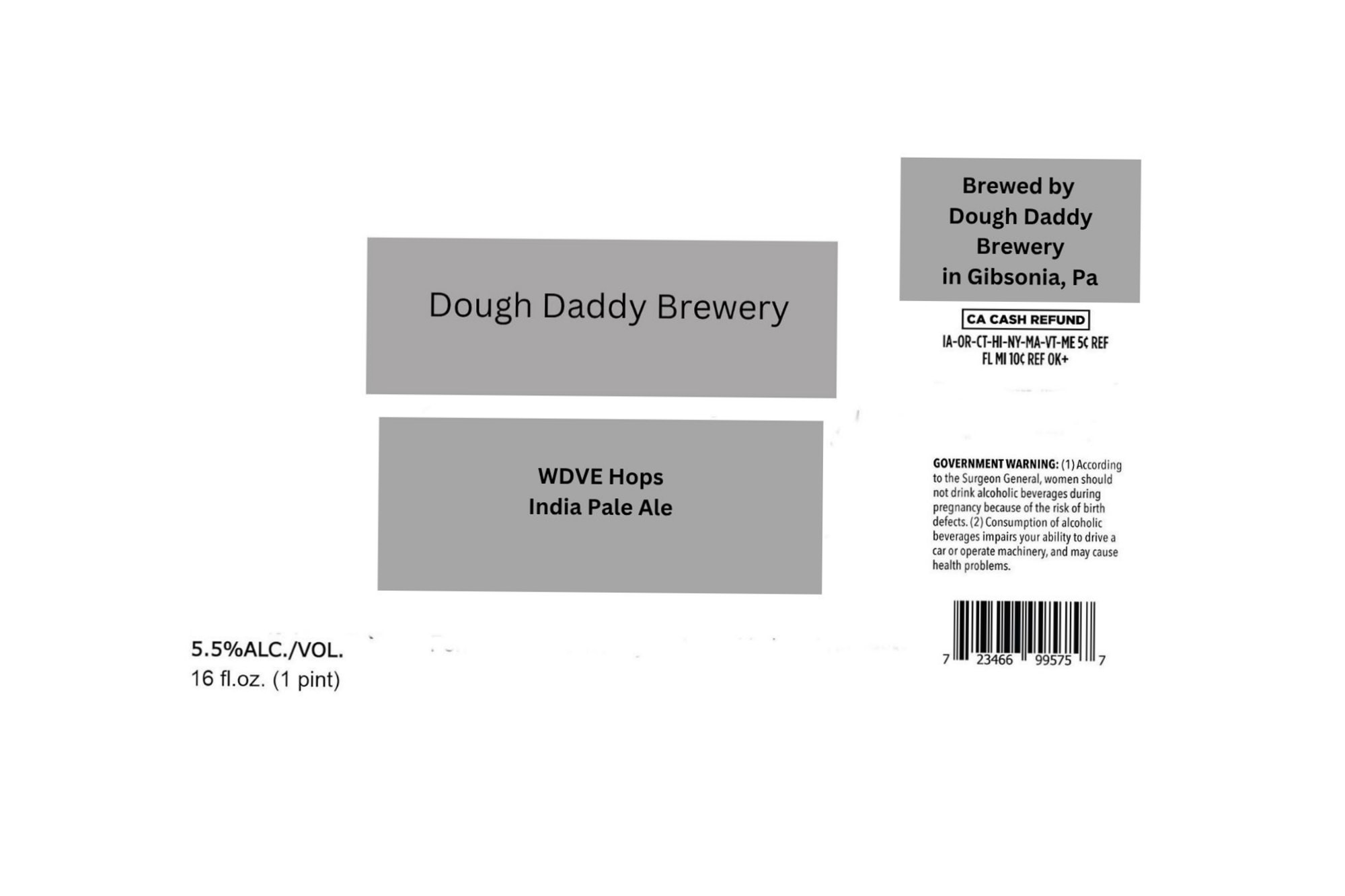 WDVE Hops by Dough Daddy Brewery - beer label