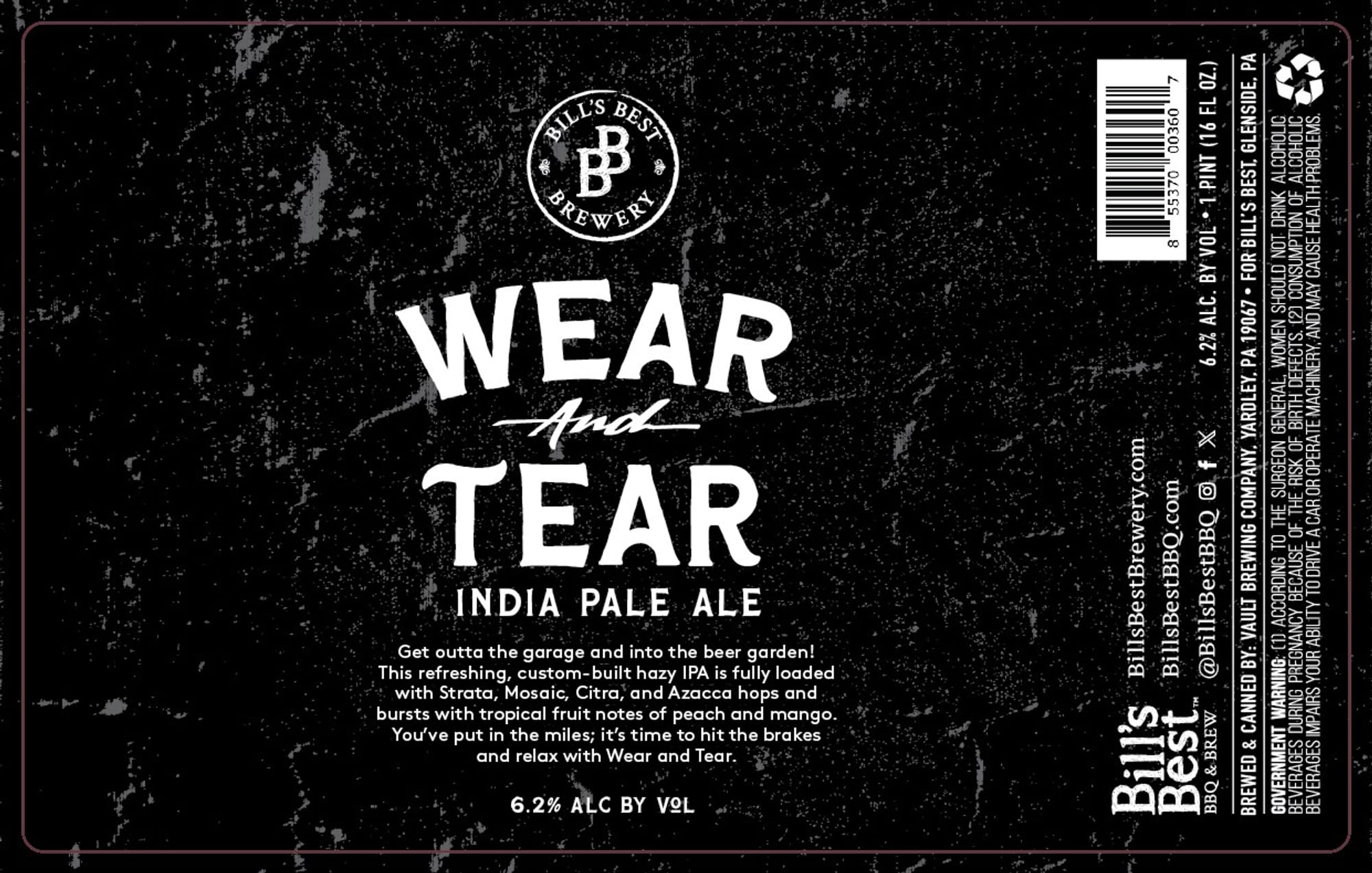 Wear and Tear by Bill’s Best Brewery - beer label