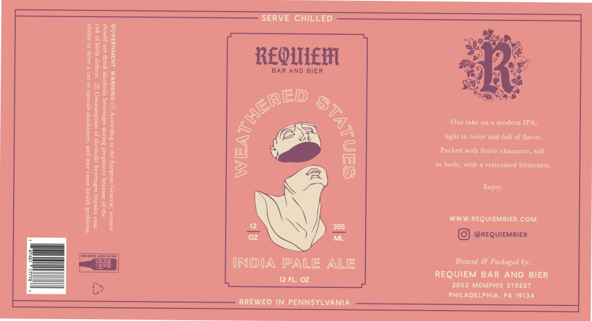 Weathered Statutes by Requiem Bar and Bier - beer label