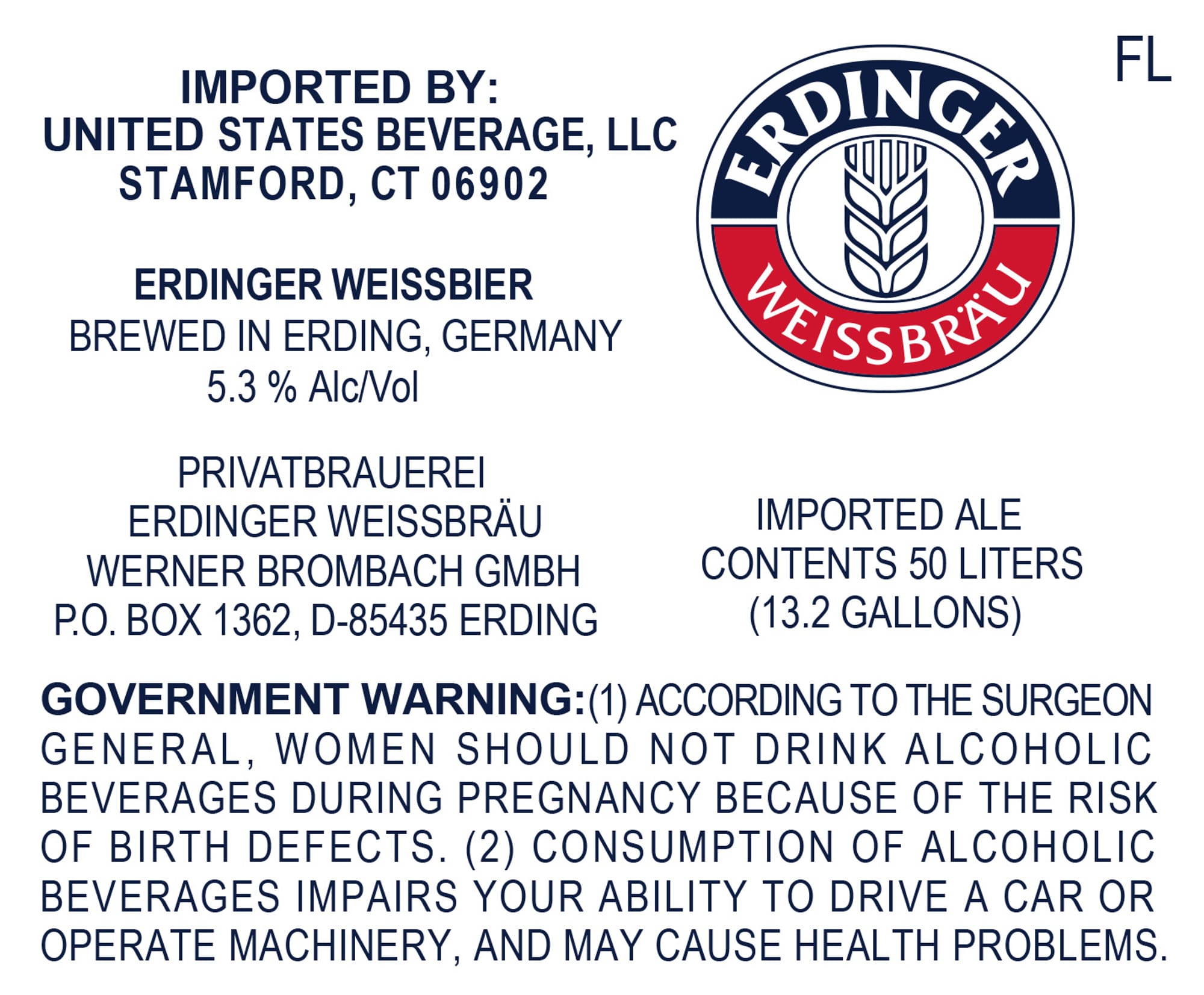 Weissbier by ERDINGER WEISSBRÄU - beer label