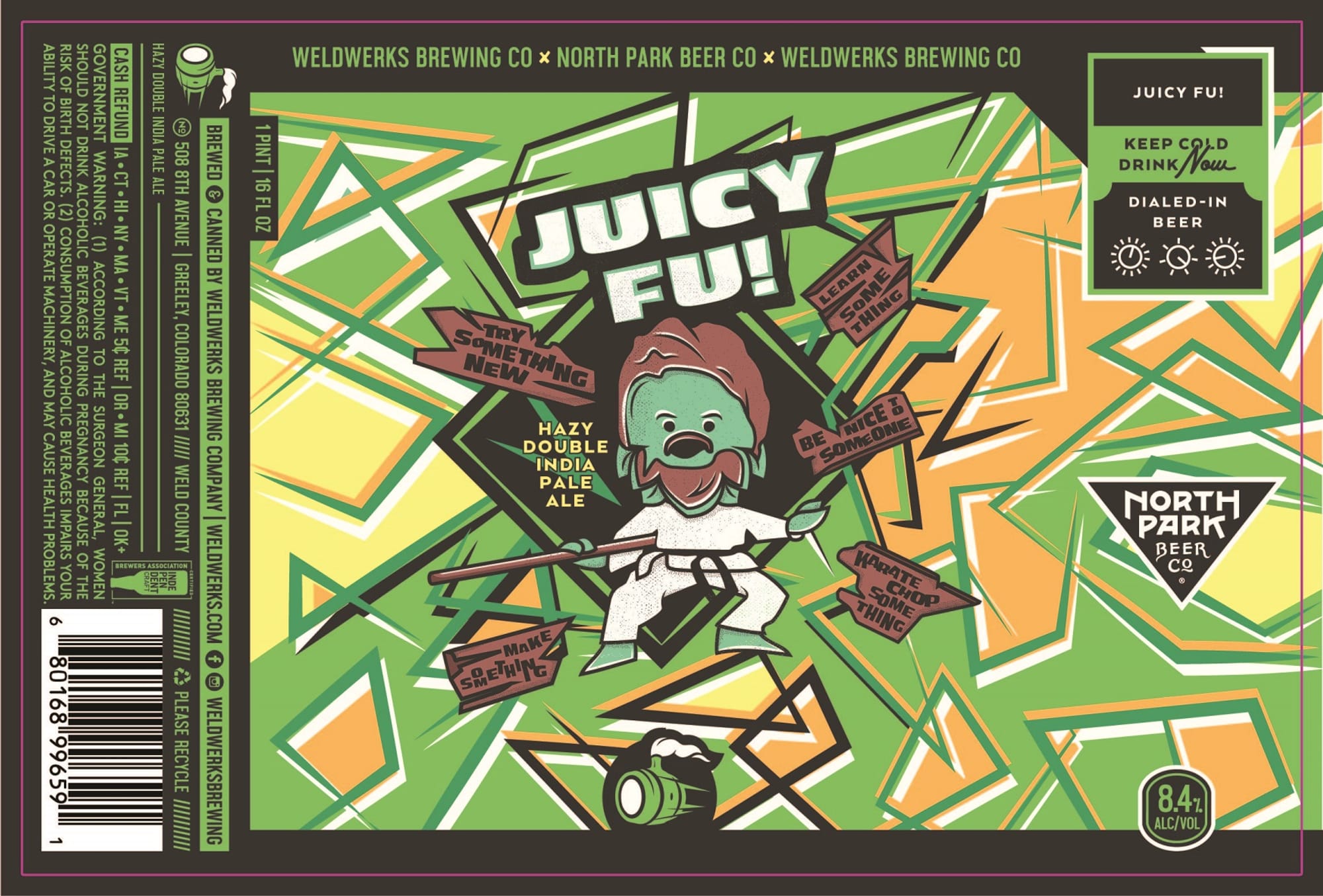 Juicy FU! by Weldwerks Brewing Co. & North Park Beer Co. - beer label