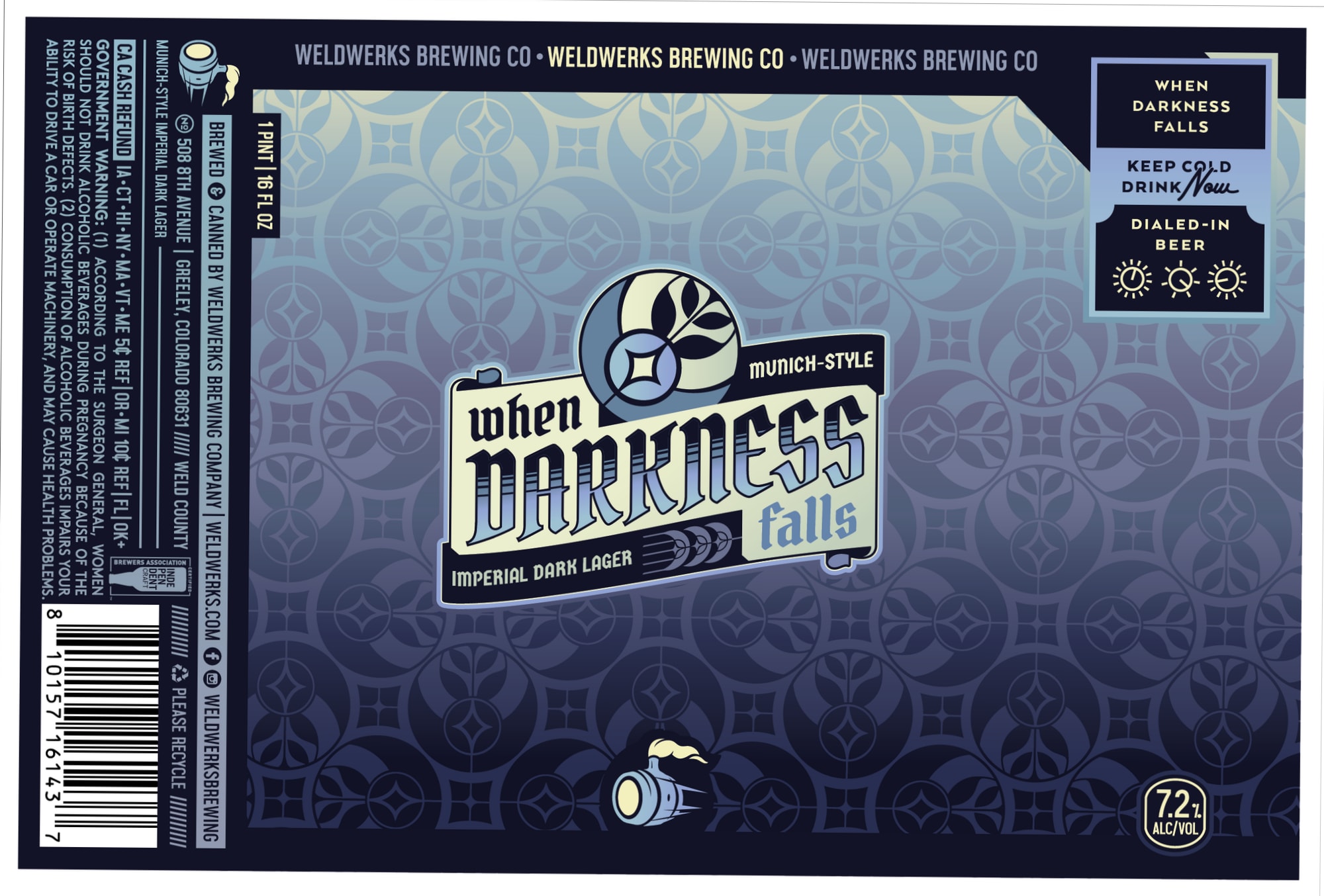 When Darkness Falls by WeldWerks Brewing Co. - beer label