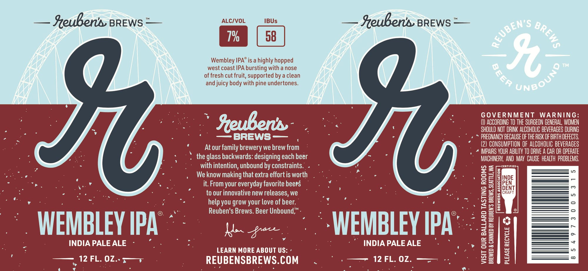 Wembley IPA by Reuben’s Brews - beer label
