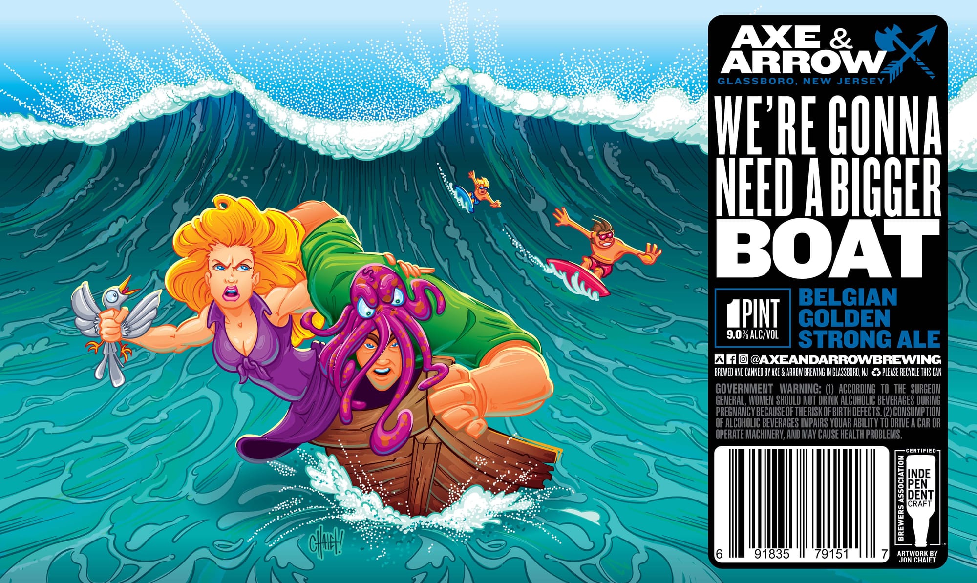 We’re Gonna Need a Bigger Boat by Axe & Arrow Brewing - beer label