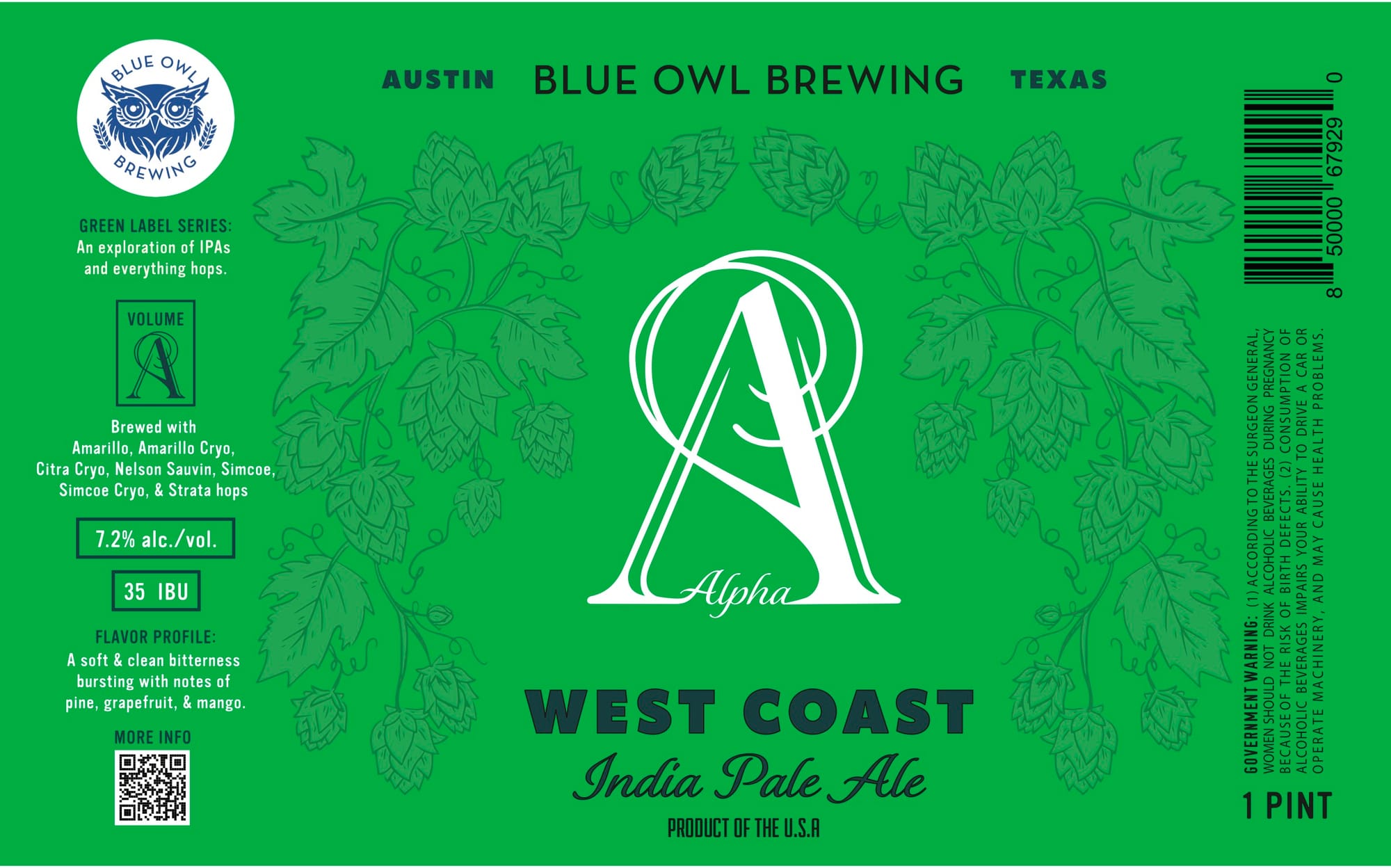 West Coast by Blue Owl Brewing - beer label