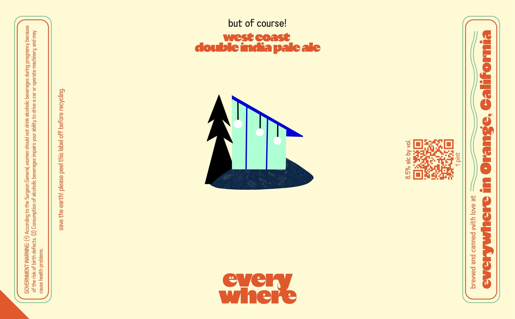 West Coast Double India Pale Ale by Everywhere Brewing - beer label