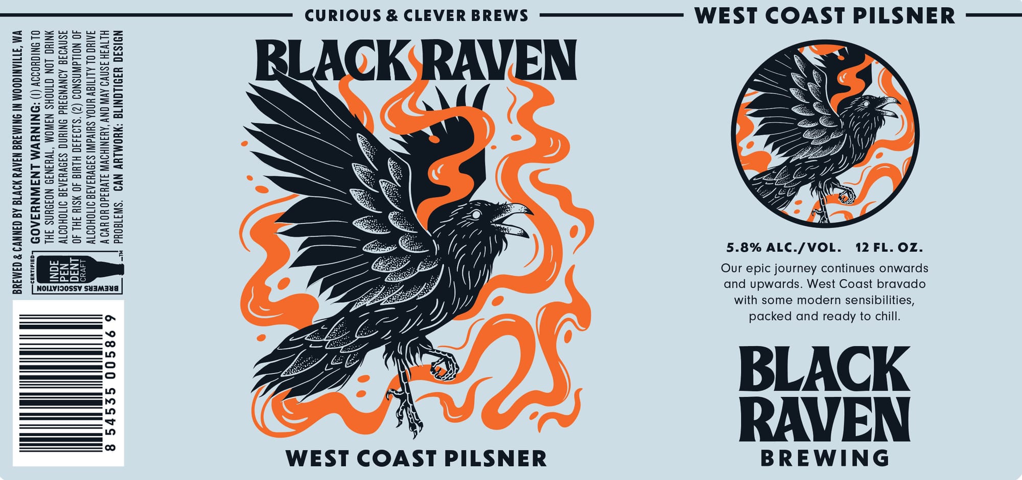 West Coast Pilsner by Black Raven Brewing - beer label