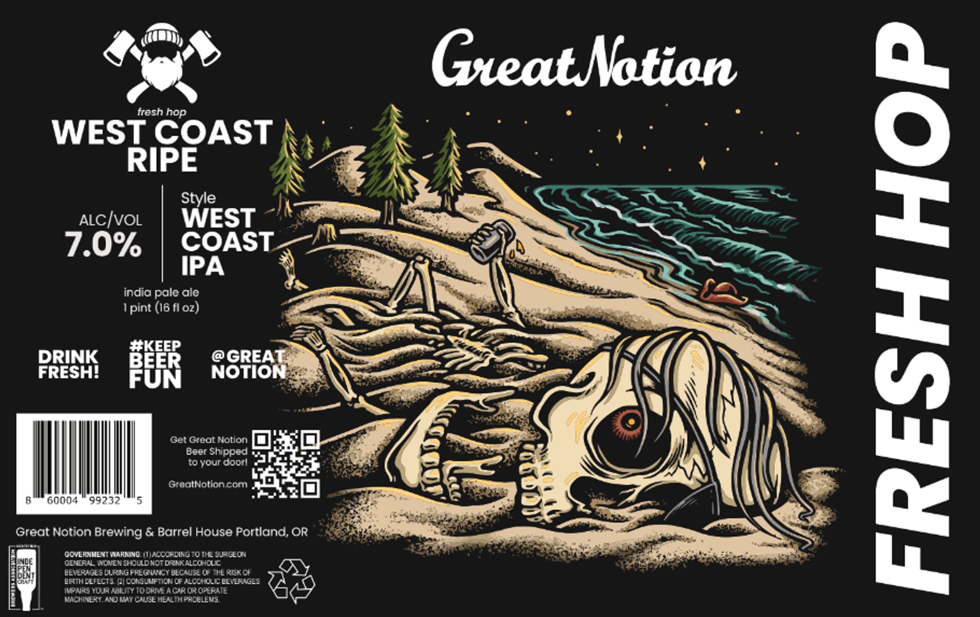 West Coast Ripe by Great Notion Brewing & Barrel House - beer label