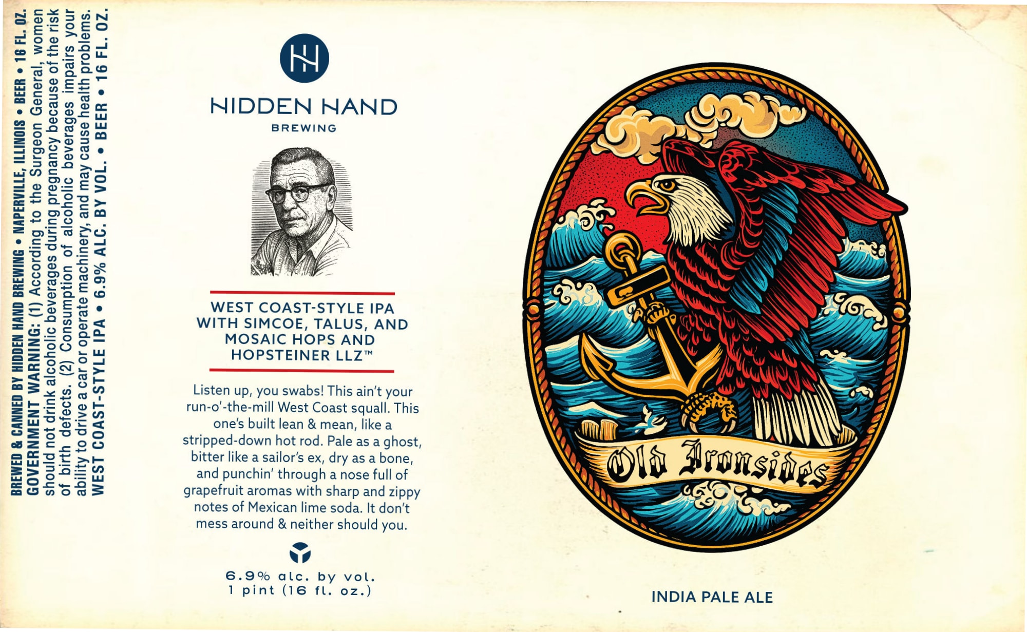 West Coast-Style IPA by Hidden Hand Brewing - beer label