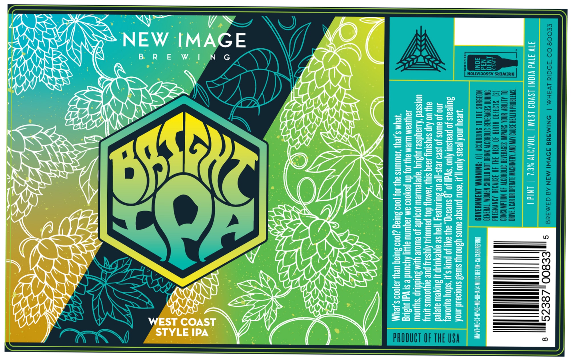 West Coast Style IPA by New Image Brewing - beer label