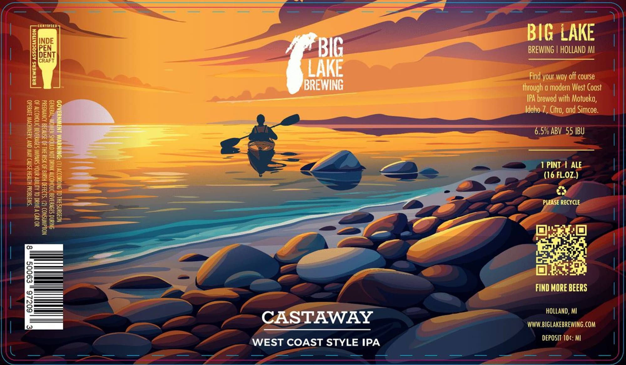Castaway by Big Lake Brewing - beer label