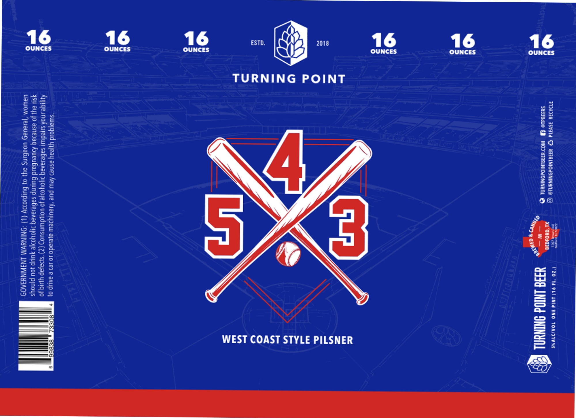 West Coast Style Pilsner by Turning Point Beer - beer label