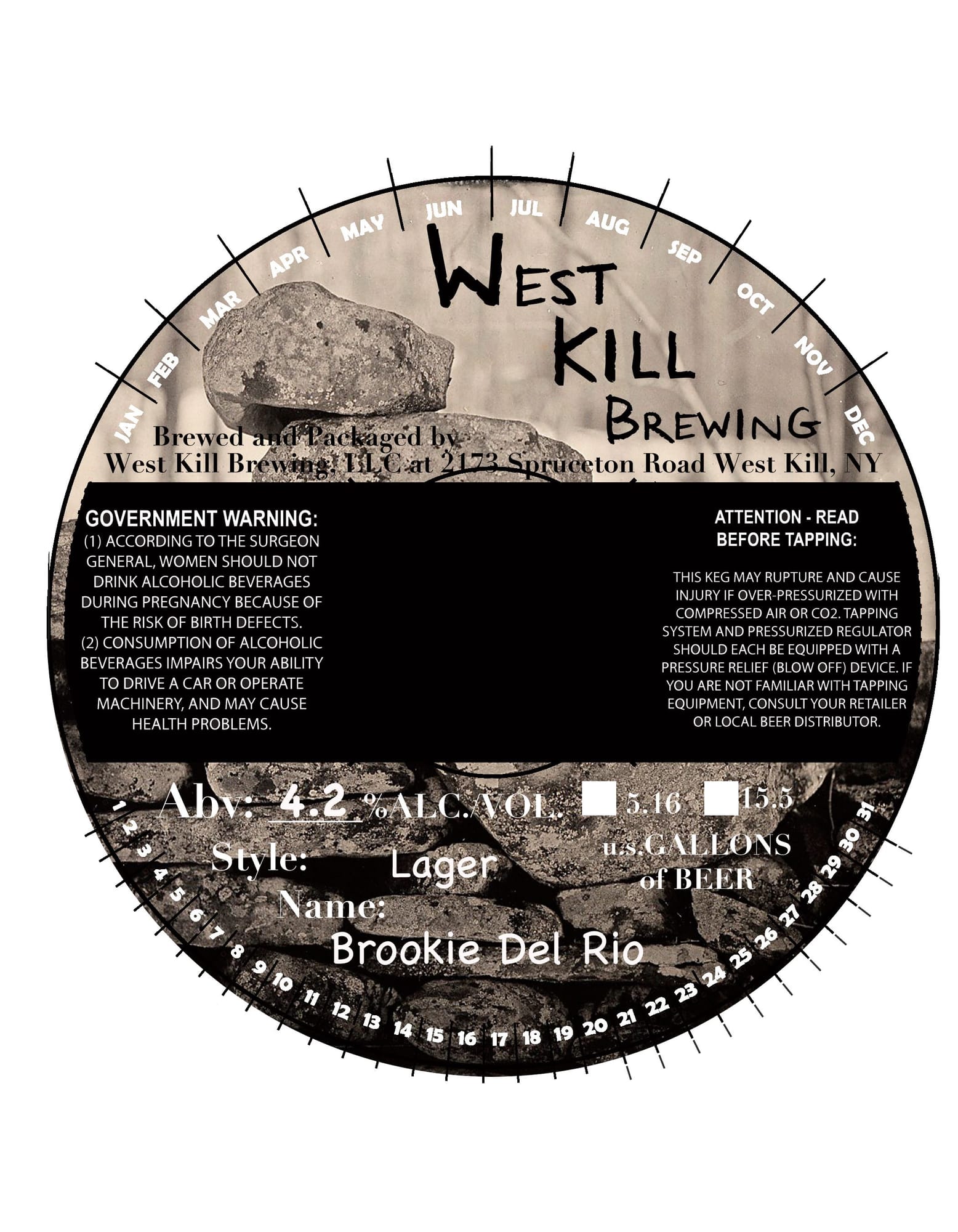 Brookie Del Rio by West Kill Brewing - beer label
