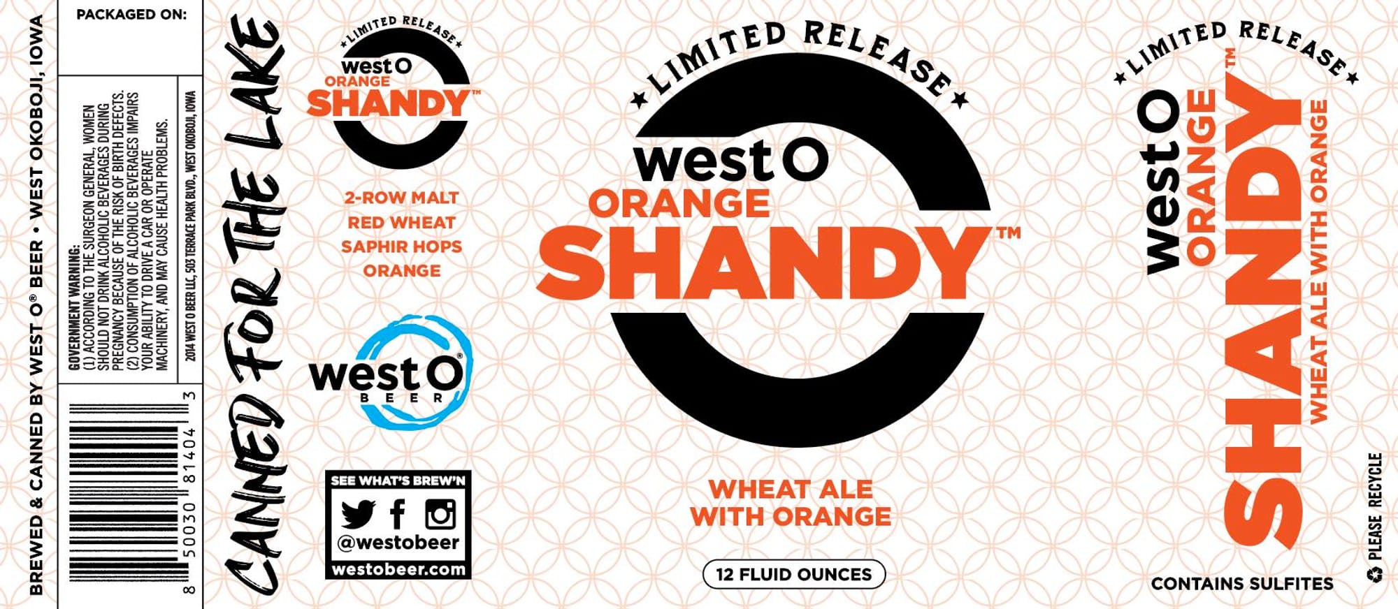 West O Shandy by West O Beer - beer label