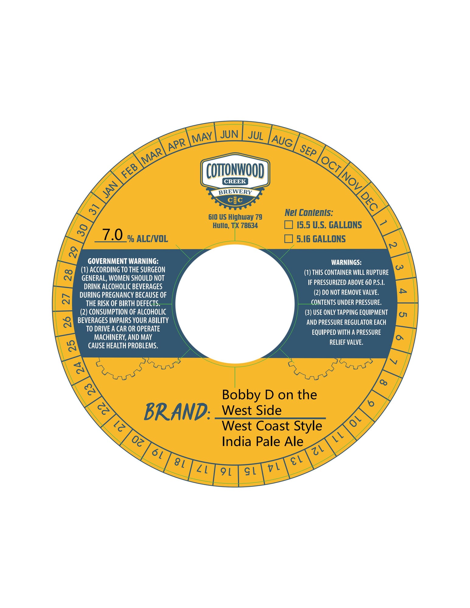 West Side by Cottonwood Creek Brewery - beer label