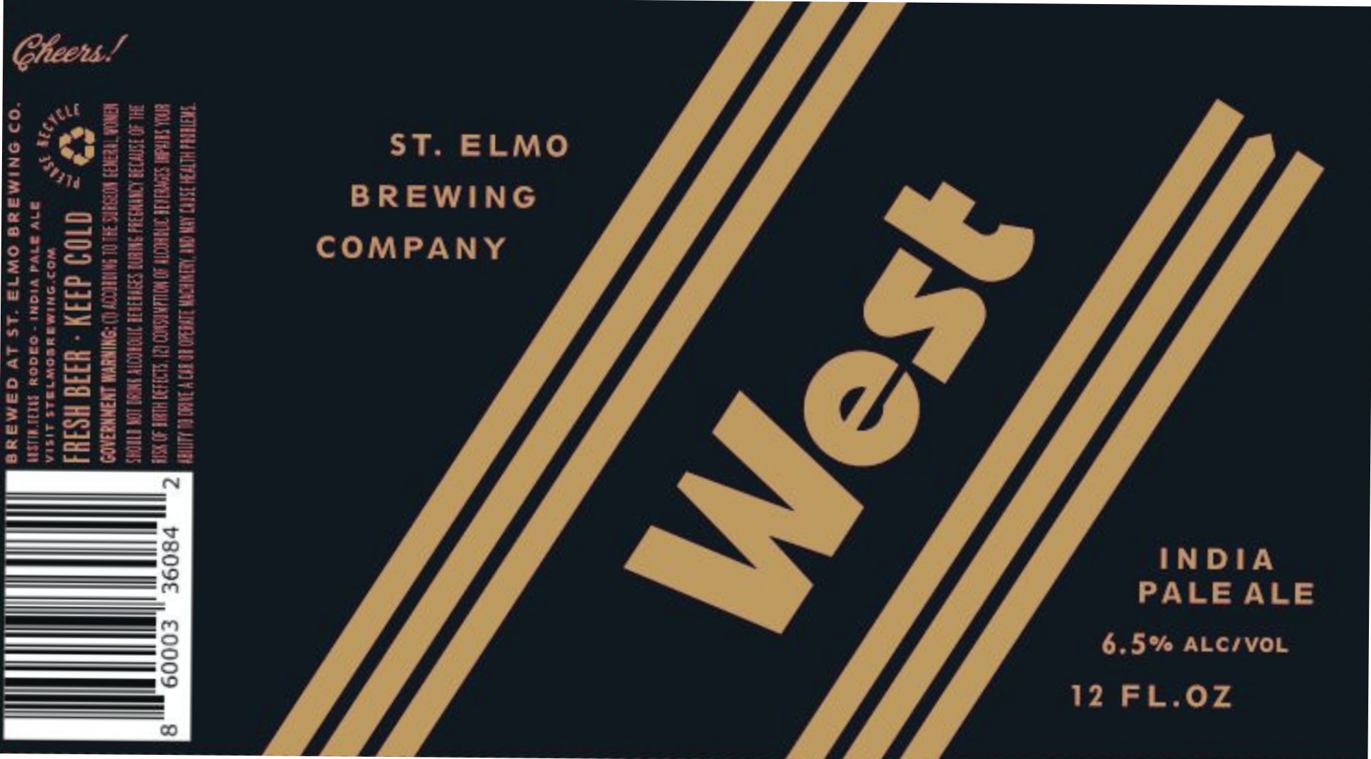 West by St. Elmo Brewing Company - beer label