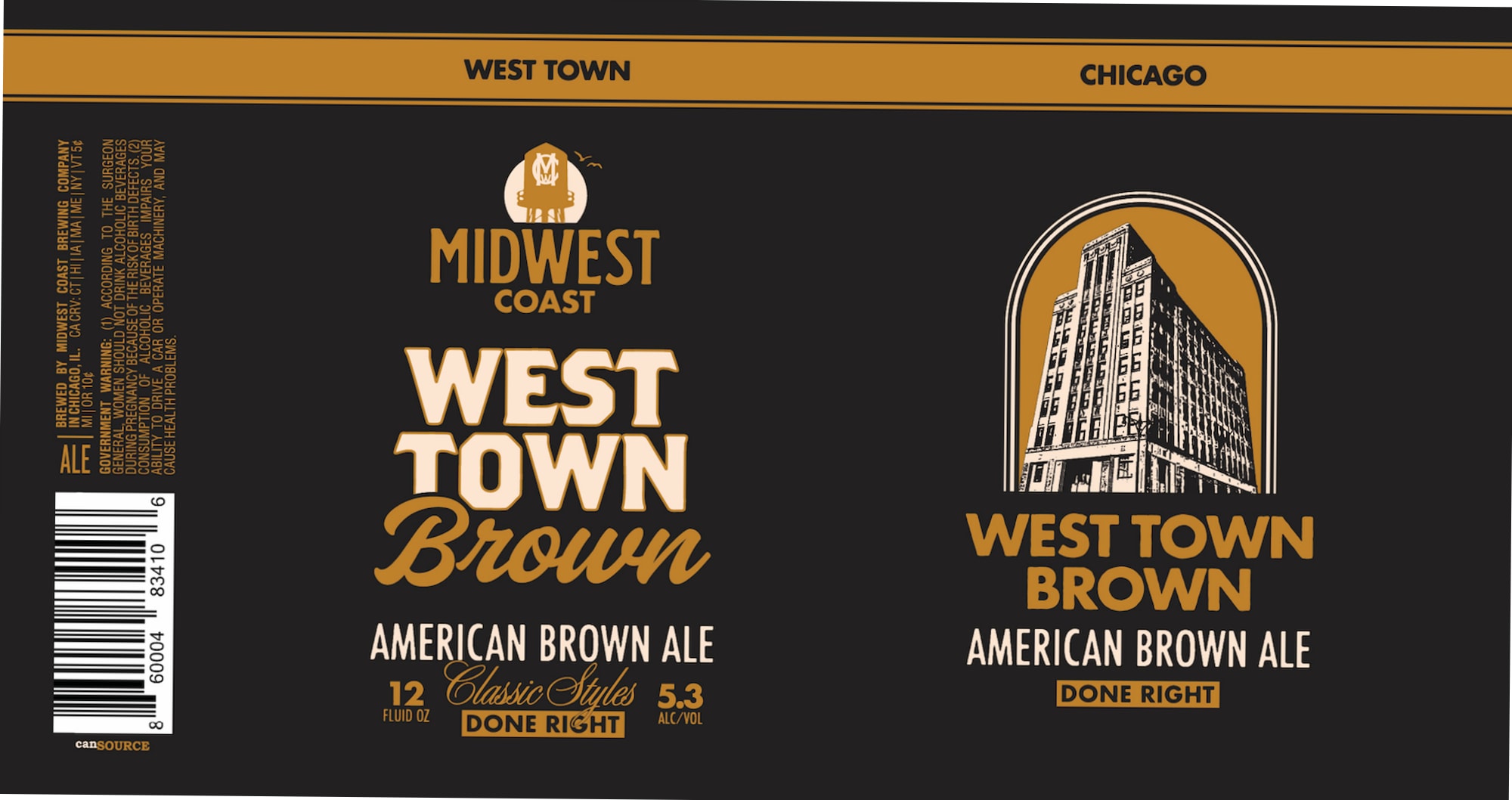 West Town Brown by Midwest Coast Brewing - beer label