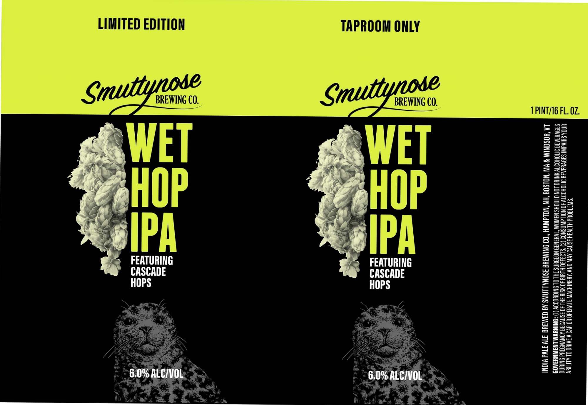 Wet Hop IPA by Smuttynose Brewing Co. - beer label
