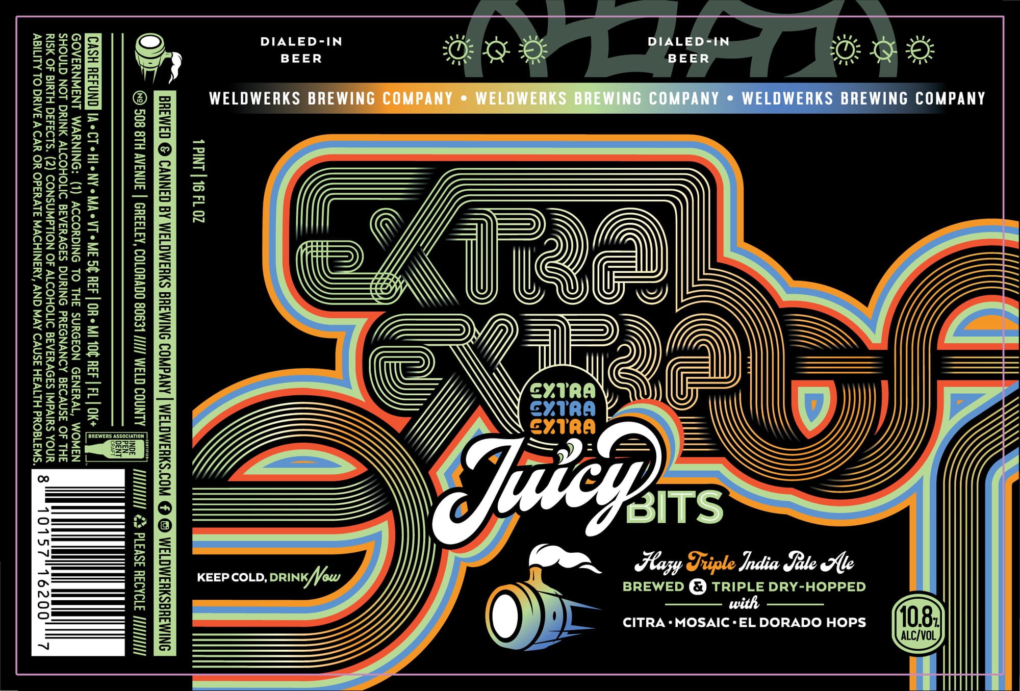 Extra Juicy by Weldwerks Brewing Company - beer label