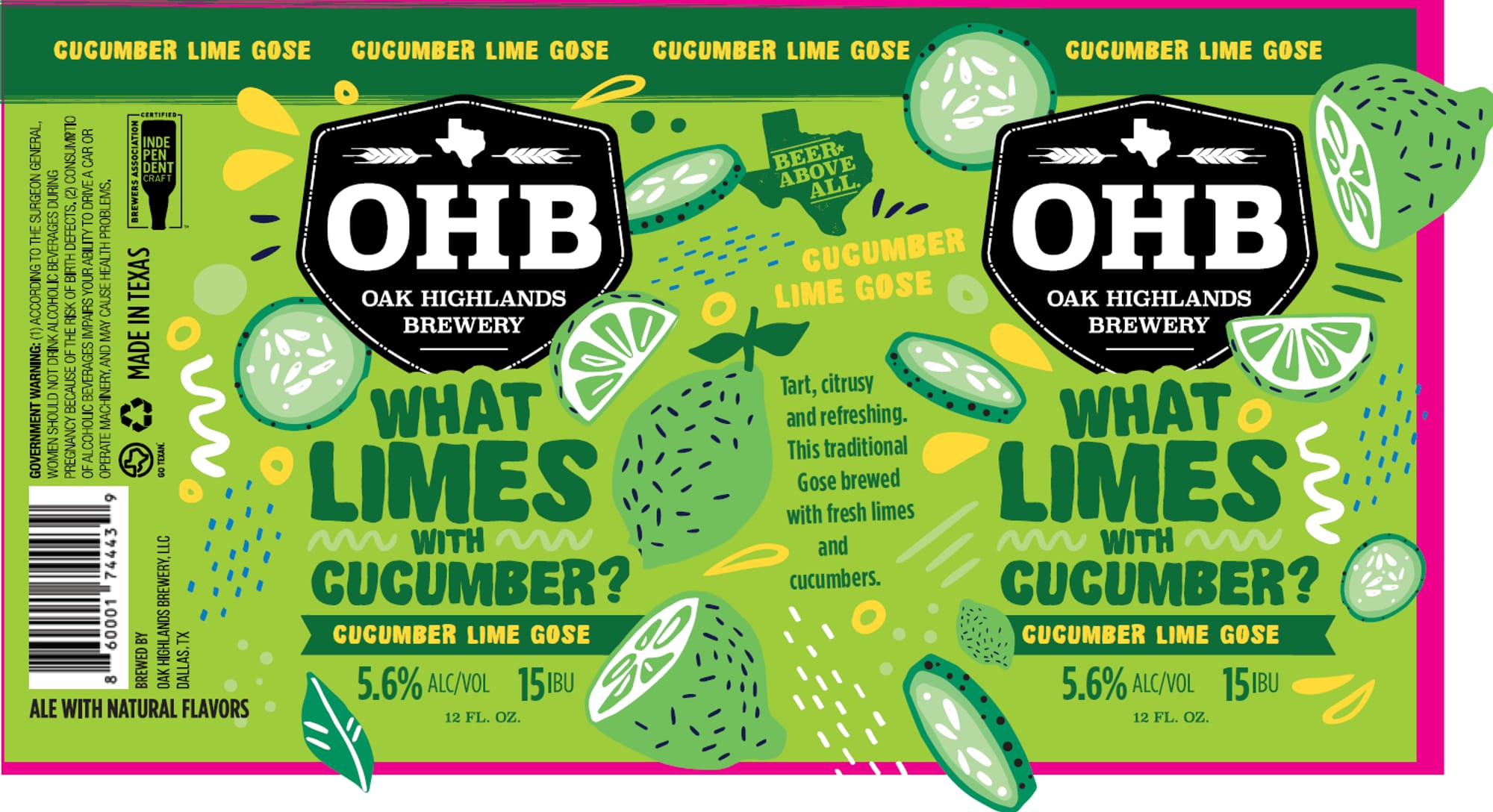 What Limes With Cucumber? by Oak Highlands Brewery - beer label