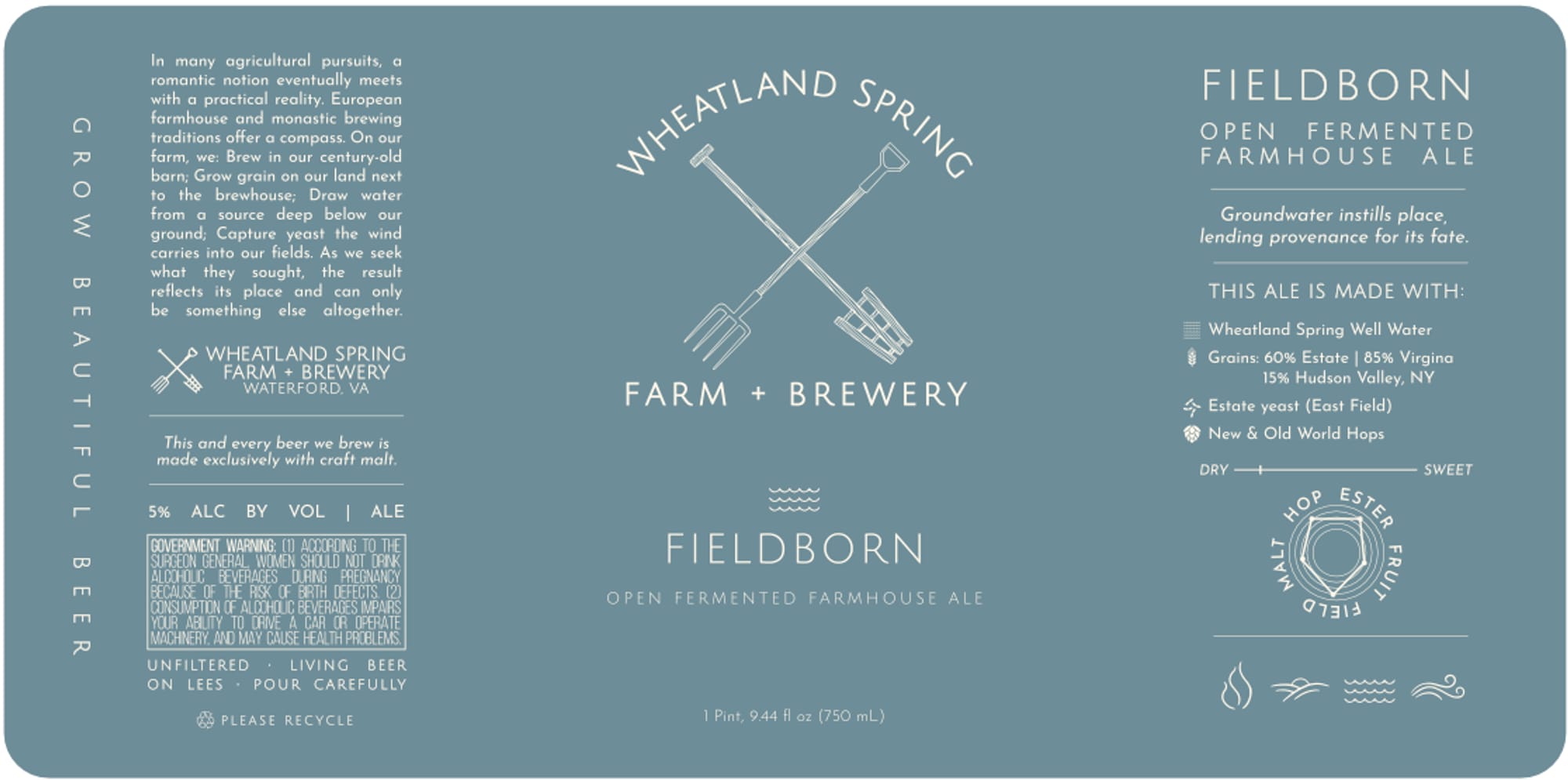 Wheatland Spring by Fieldborn Farm + Brewery - beer label