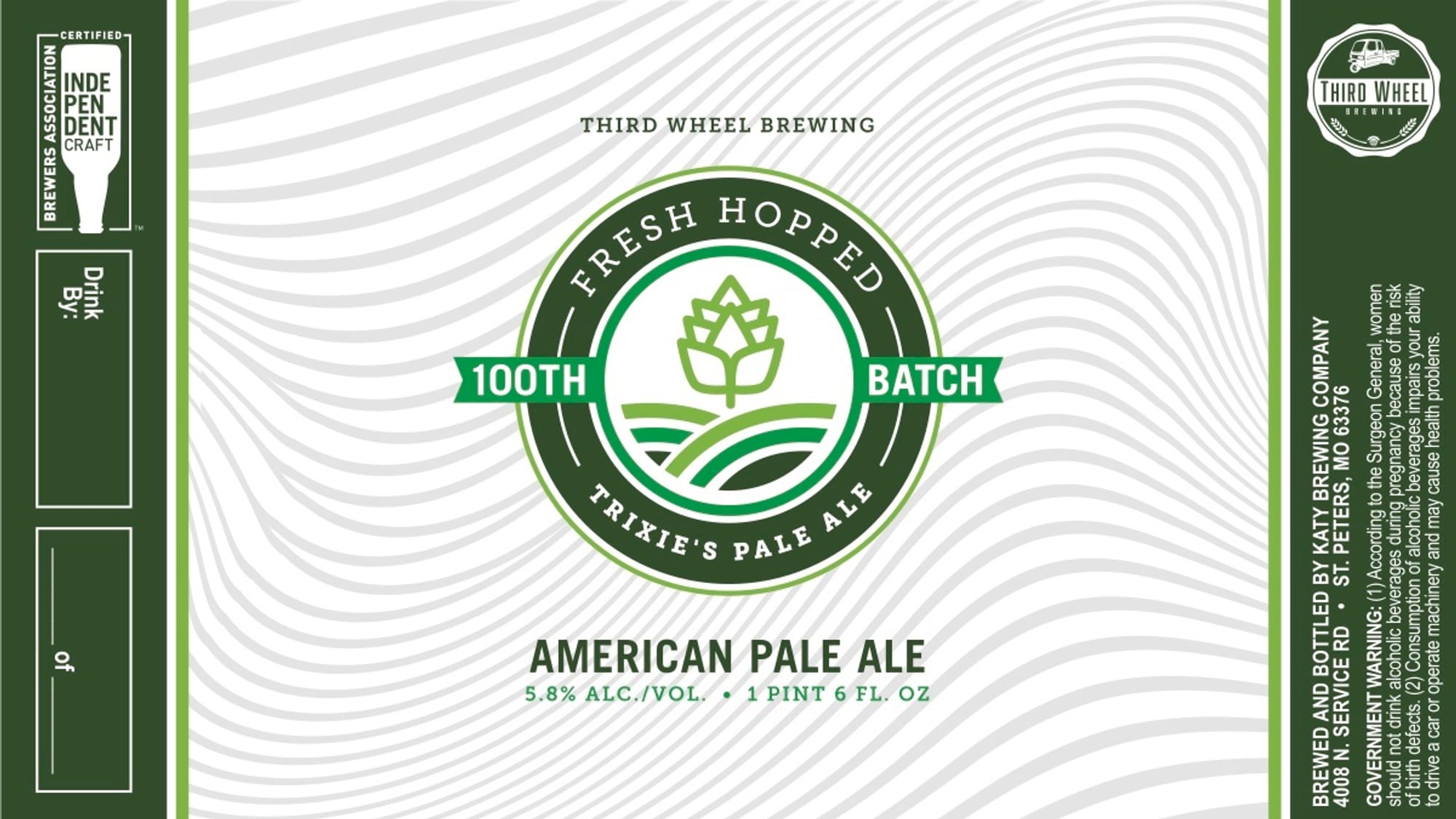 Trixie's Pale Ale by Third Wheel Brewing - beer label