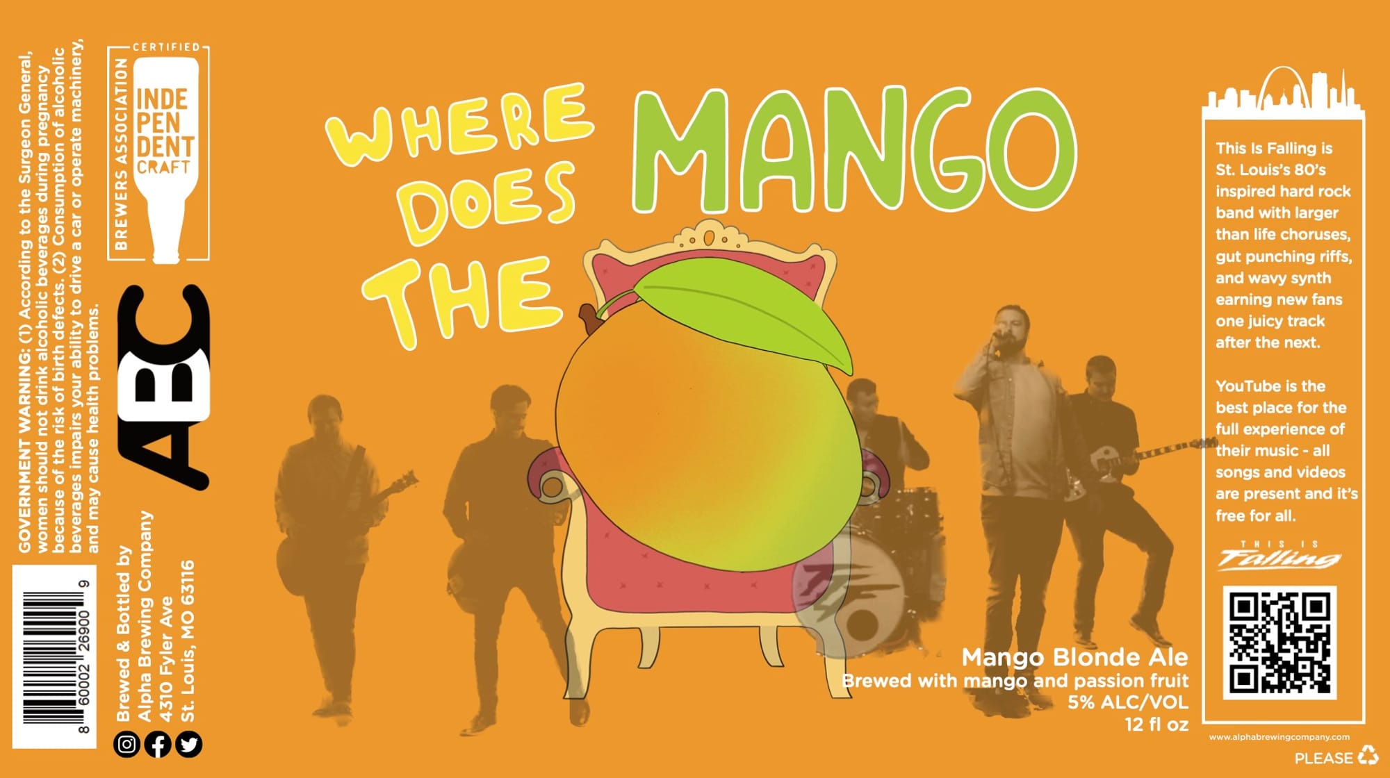 Where Mango Does The ABC by Alpha Brewing Company - beer label