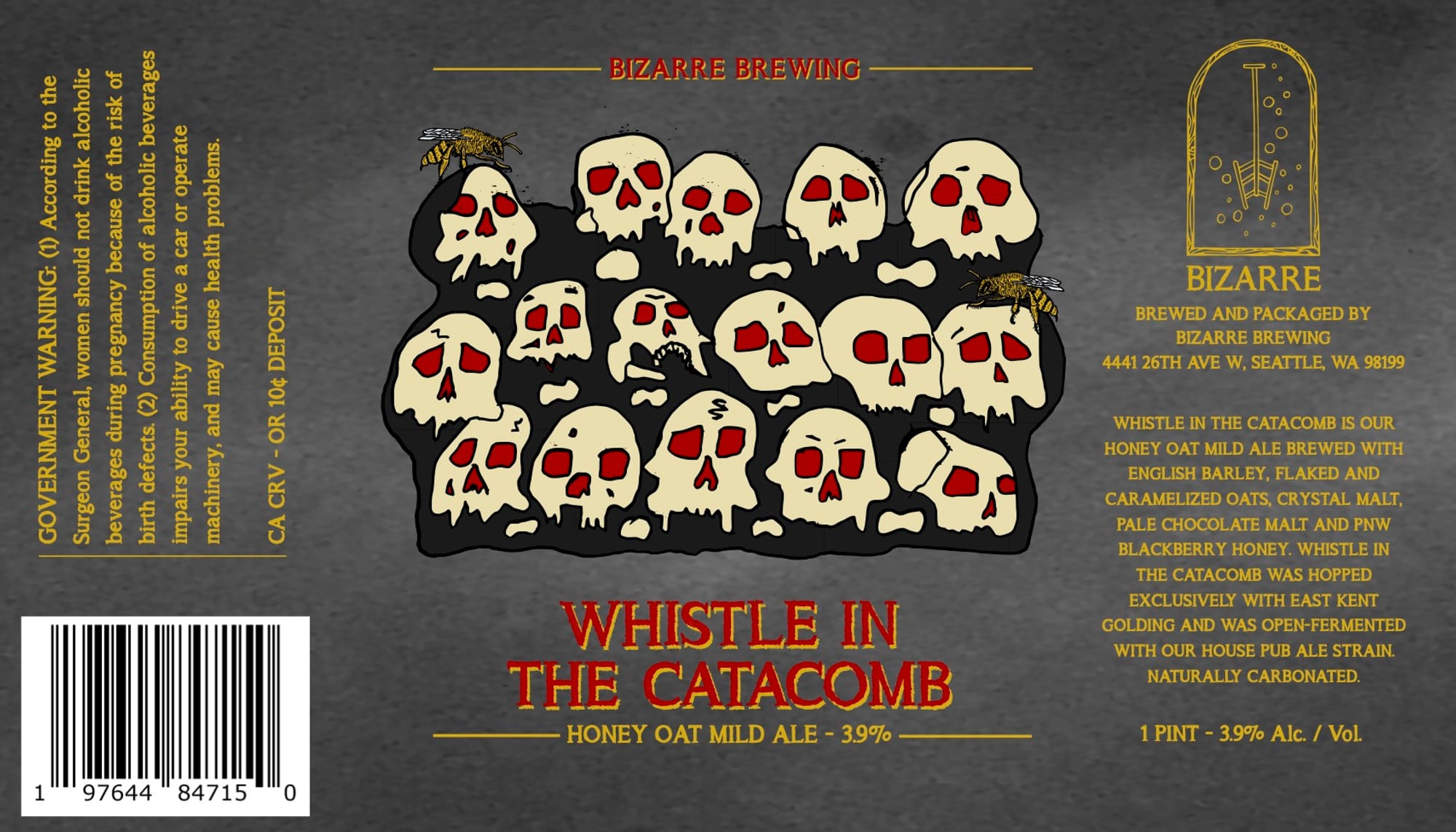 Whistle in the Catacomb by Bizarre Brewing - beer label