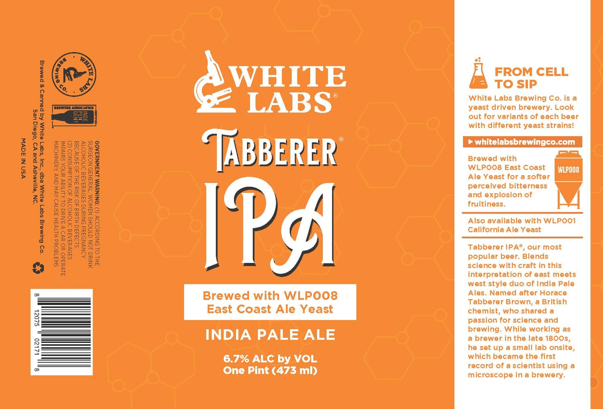 Tabberer IPA by White Labs Brewing Co. - beer label