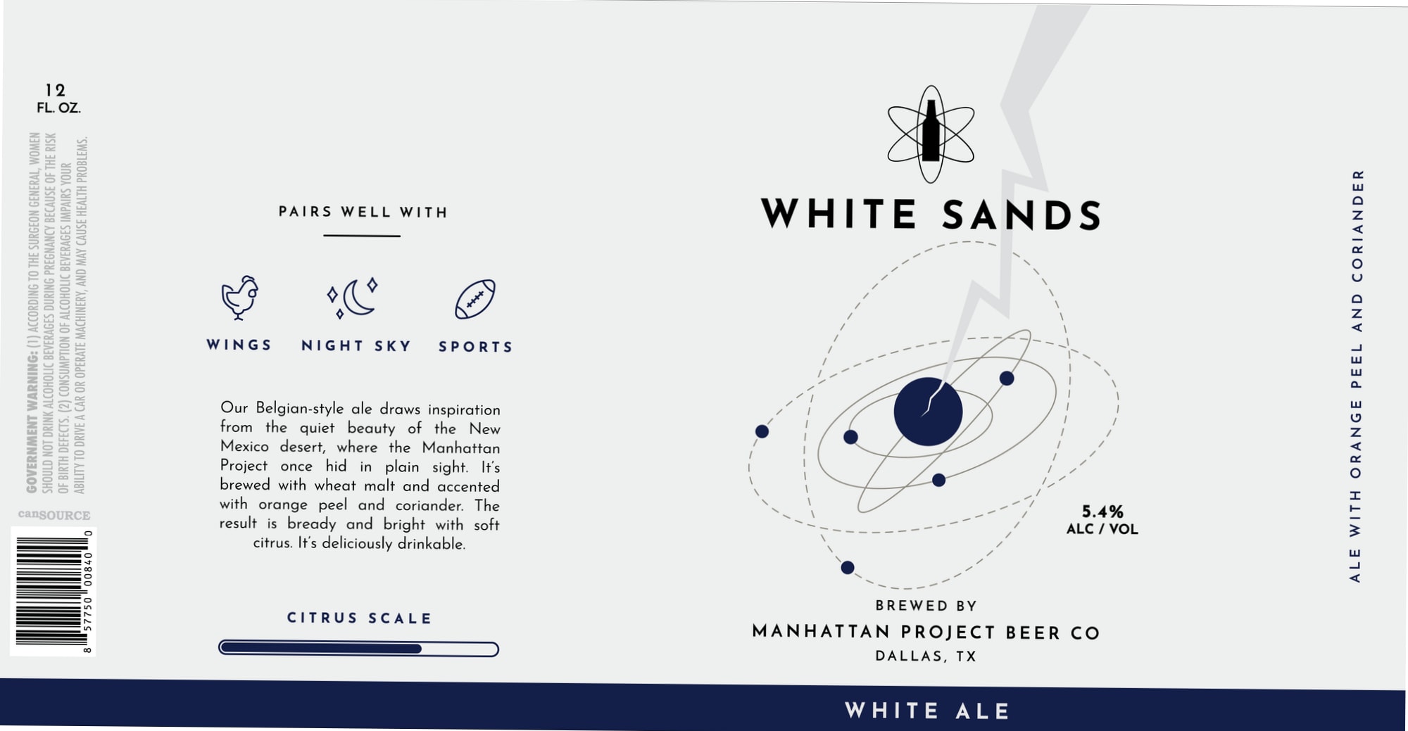 White Sands by Manhattan Project Beer Co - beer label