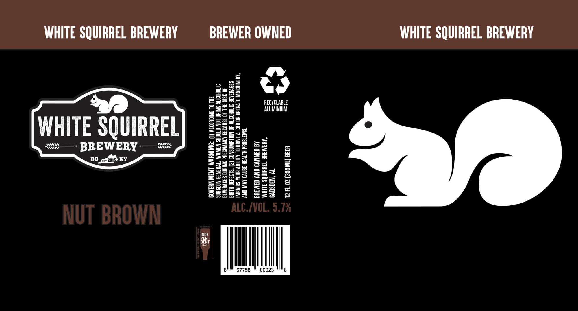 Nut Brown by White Squirrel Brewery - beer label