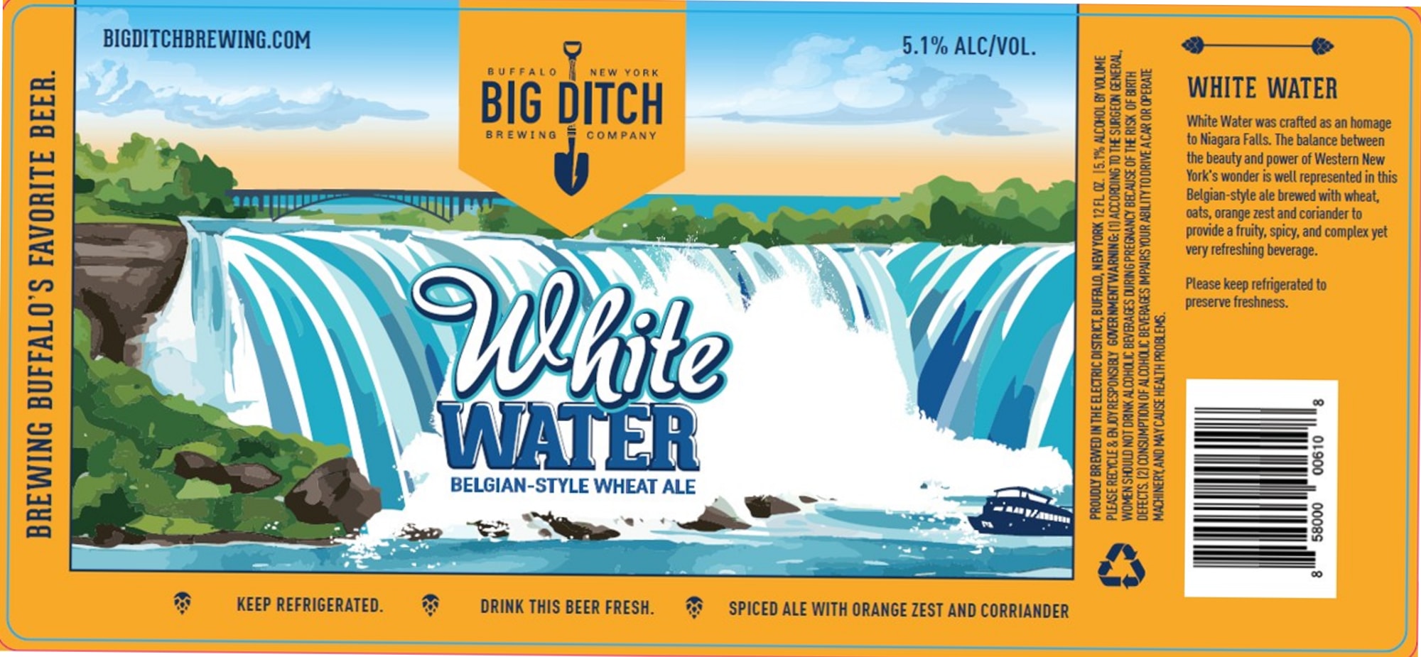 White Water by Big Ditch Brewing Company - beer label