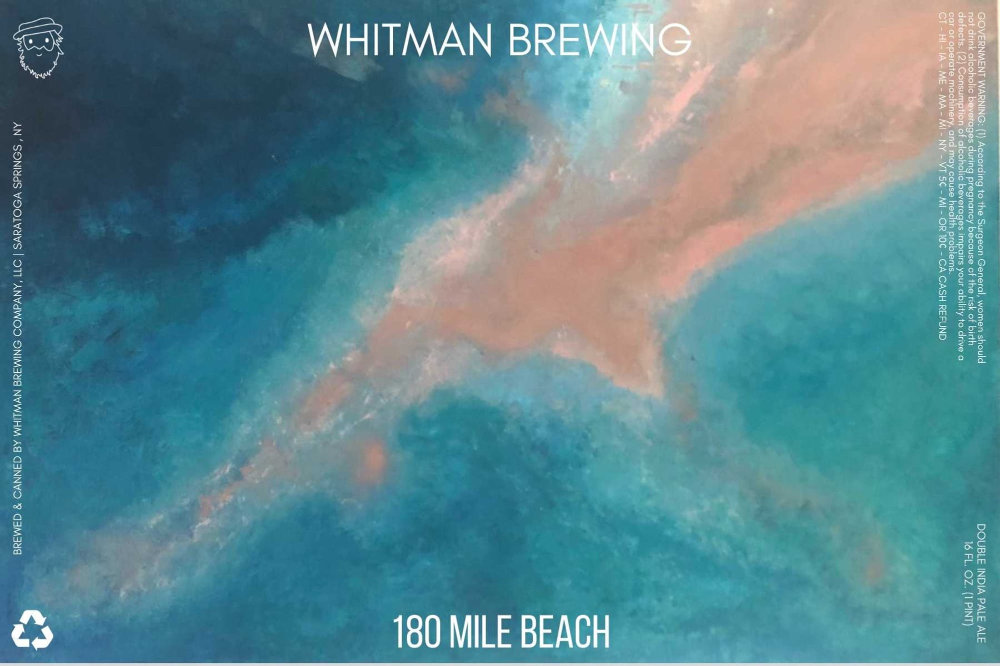 180 Mile Beach by Whitman Brewing - beer label