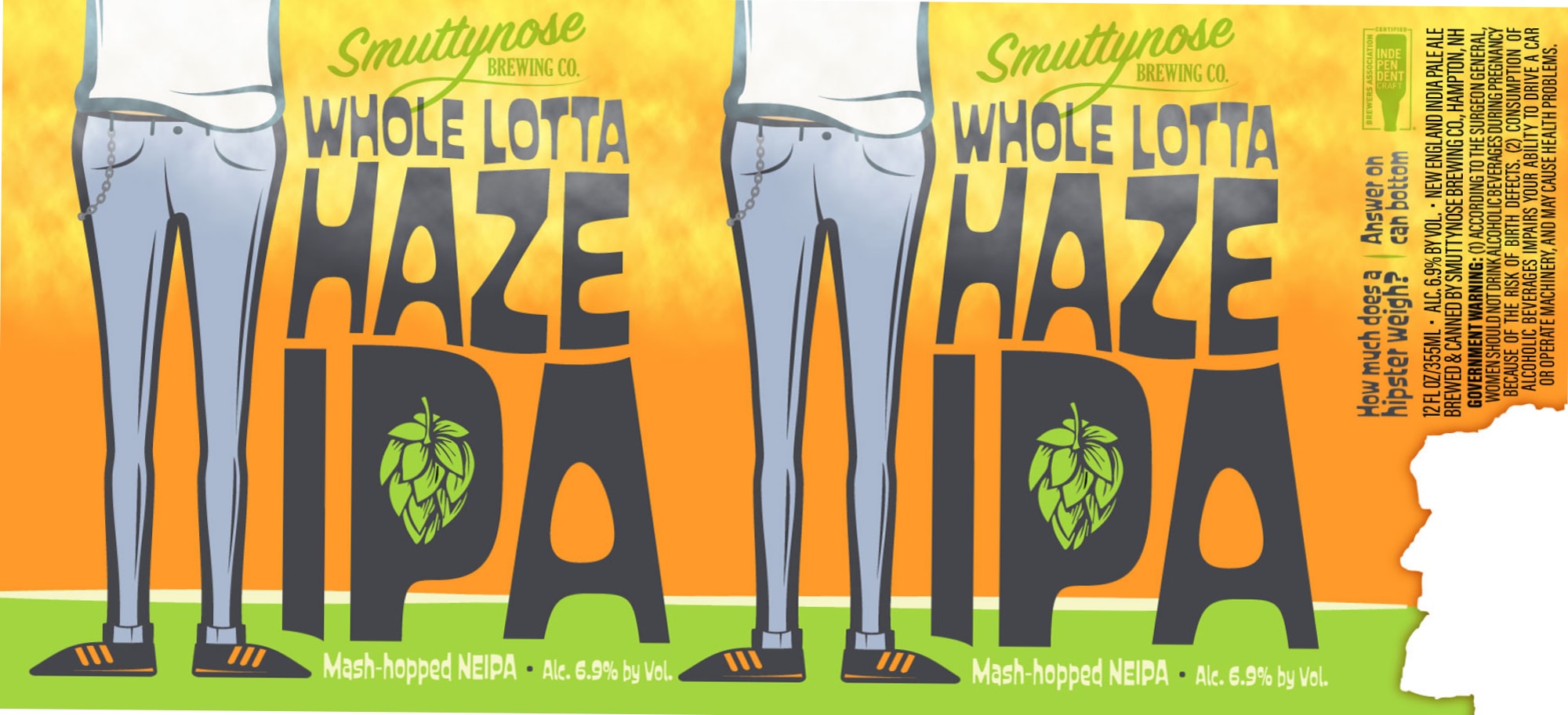 Whole Lotta Haze by Smuttynose Brewing Co. - beer label