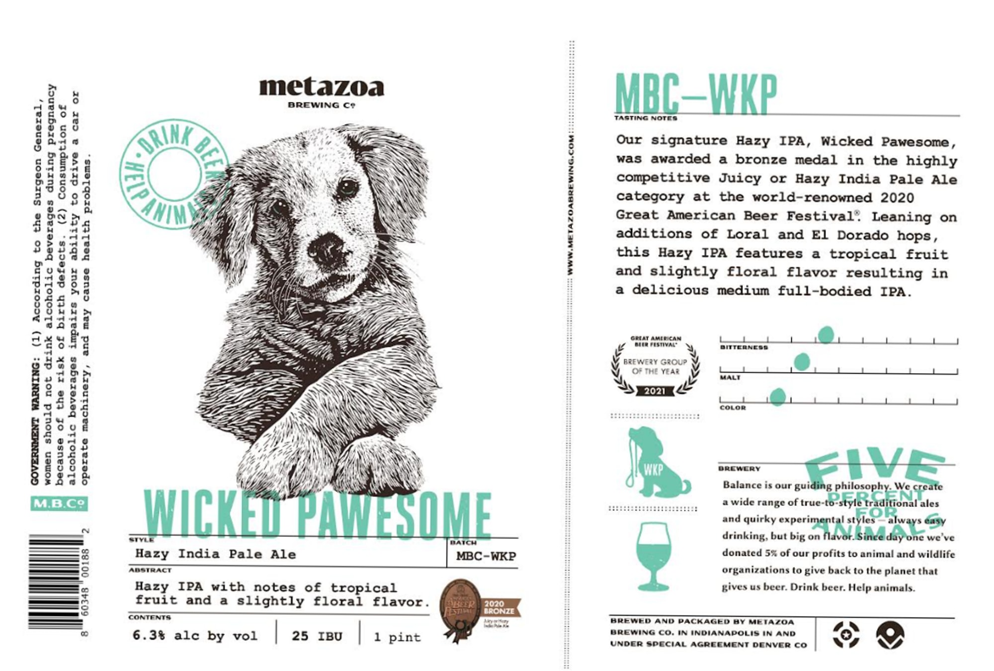 Wicked Pawesome by Metazoa Brewing Co. - beer label